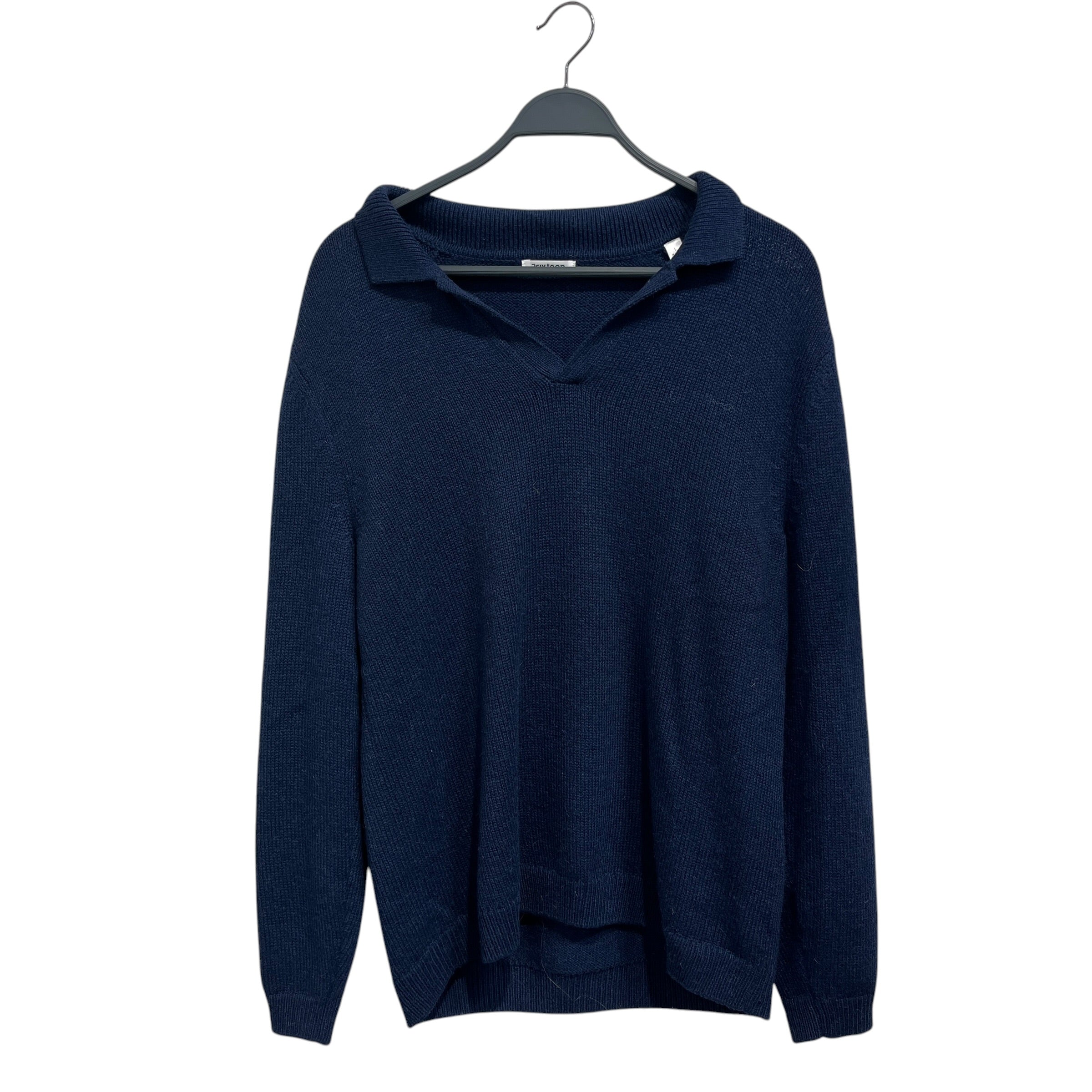3sixteen/LS T-Shirt/L/Cotton/NVY/collared ls view 1