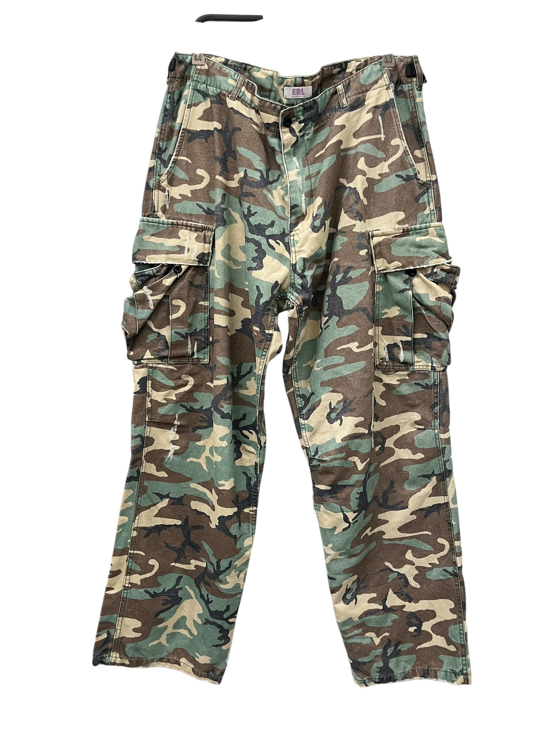 ERL/Pants/XXL/Cotton/GRN/Camouflage/DISTRESSED CARGO CAMOS view 1