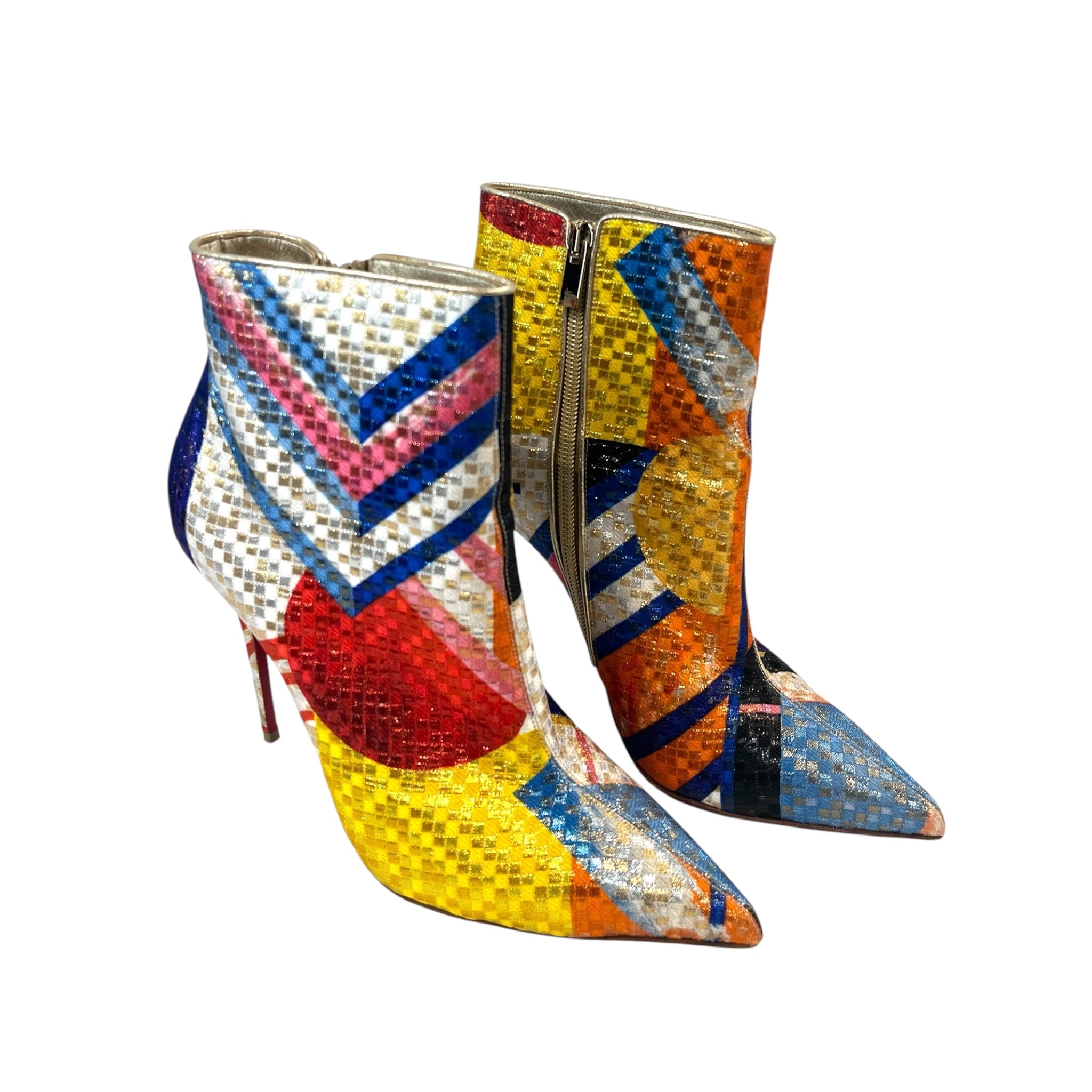 Christian Louboutin/Ankle Boots/EU 38.5/MODERNISTA PATTERN 100MM view 1