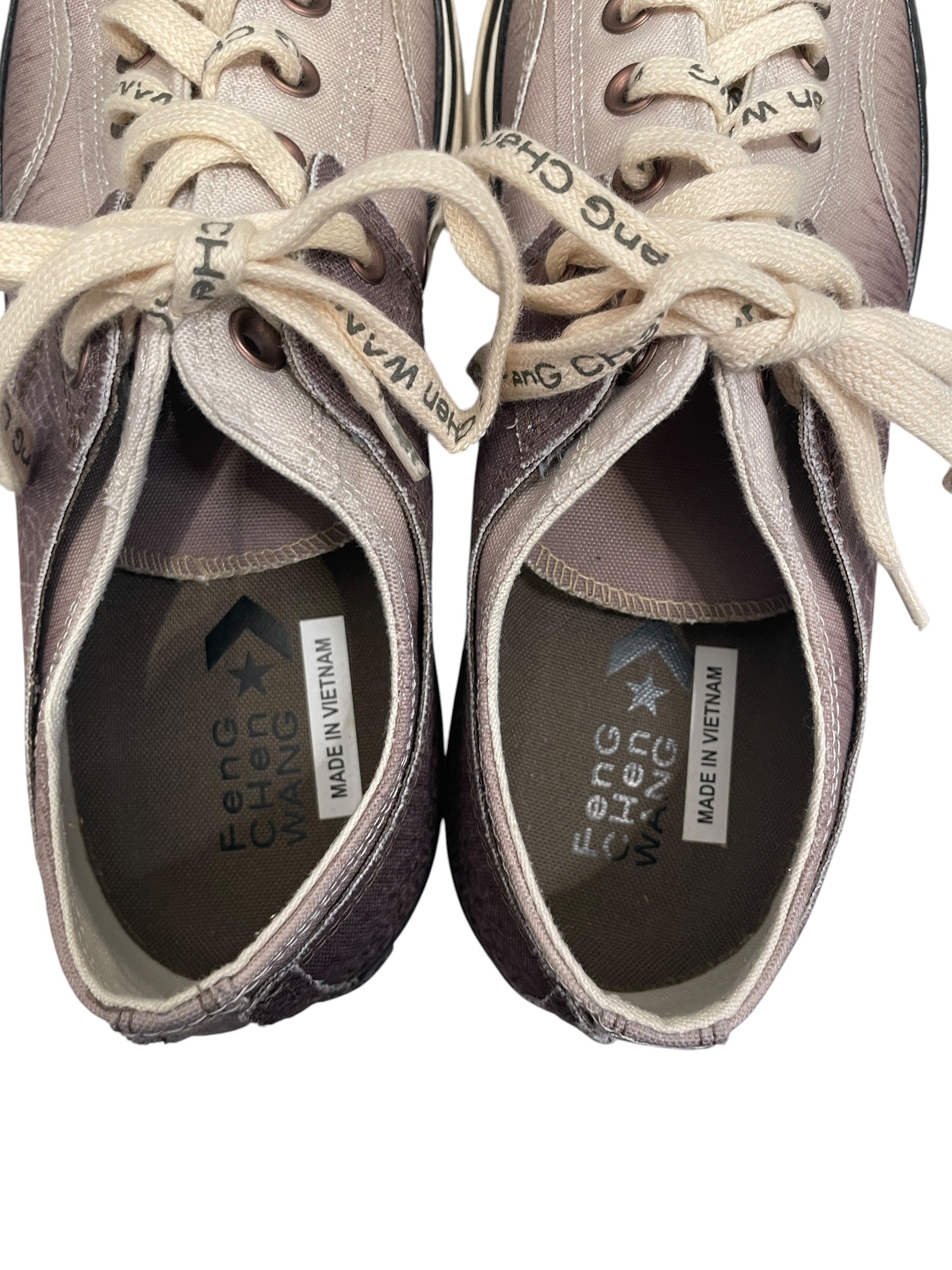 CONVERSE/Feng Chen Wang/Low-Sneakers/US 12/Cotton/GRY/gry/brown all over chunky sole view 5