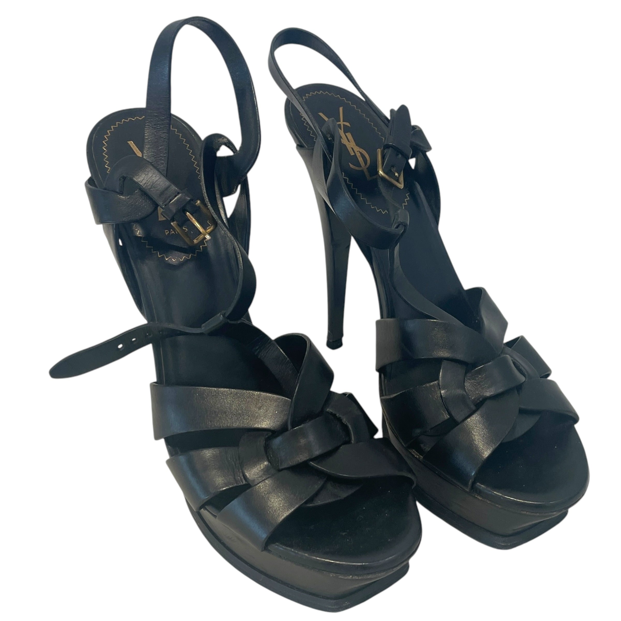 YVES SAINT LAURENT/Heels/EU 39/Leather/BLK/\ view 1