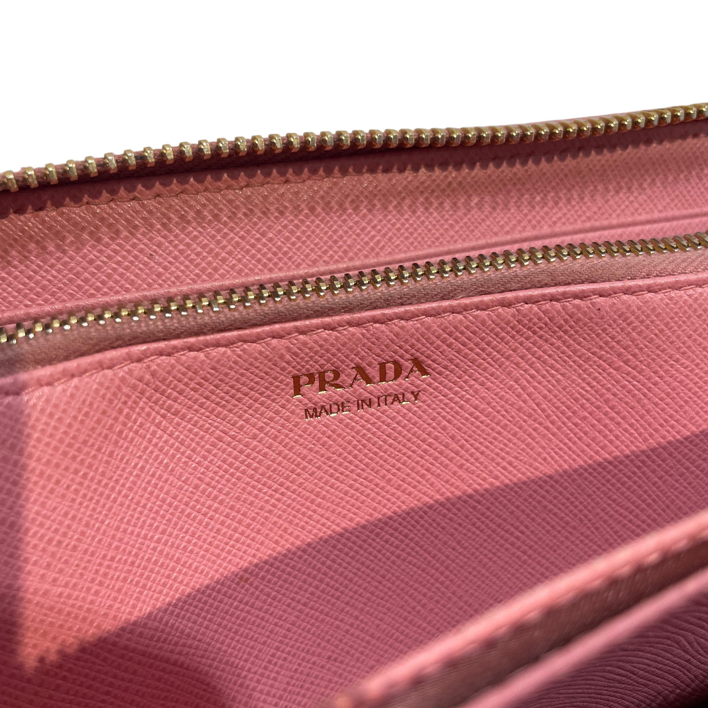 PRADA/Long Wallet/Leather/PNK/Saffiano Leather Bow Zip view 6