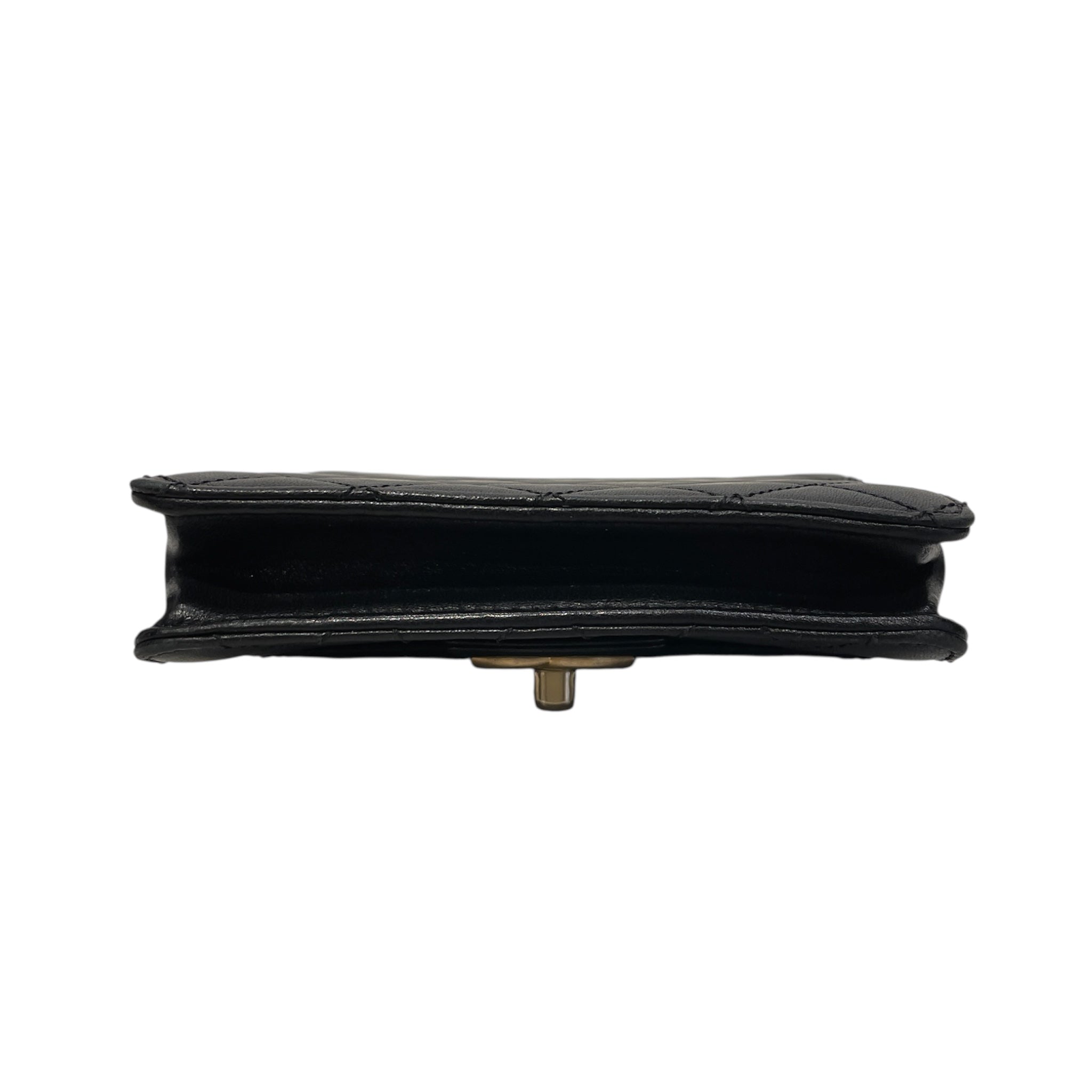 CHANEL/Cross Body Bag/Leather/BLK/27773941 PEARL FLAP SMALL view 3
