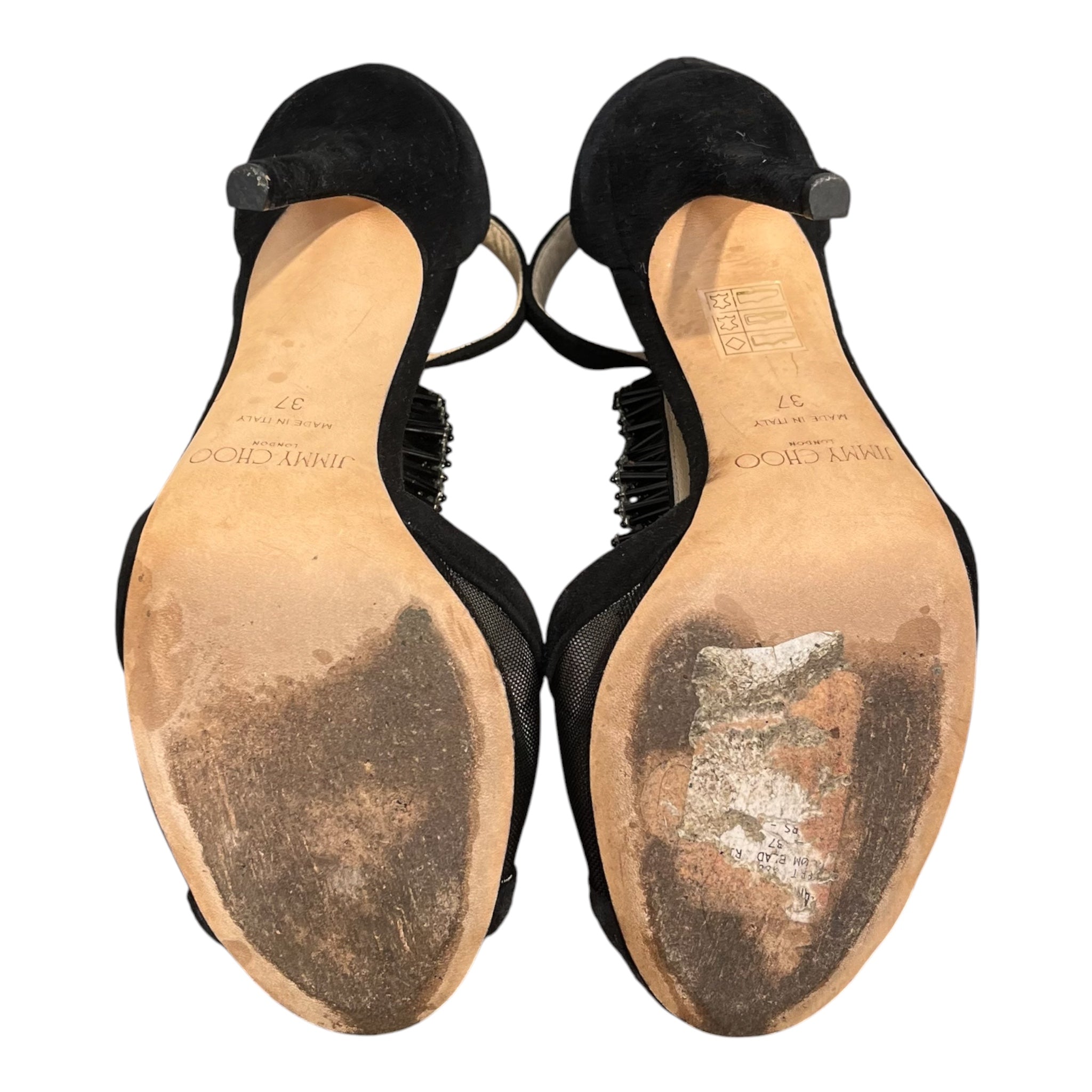 JIMMY CHOO/Heels/EU 37/BLK/BLACK BEADED HEELS view 6
