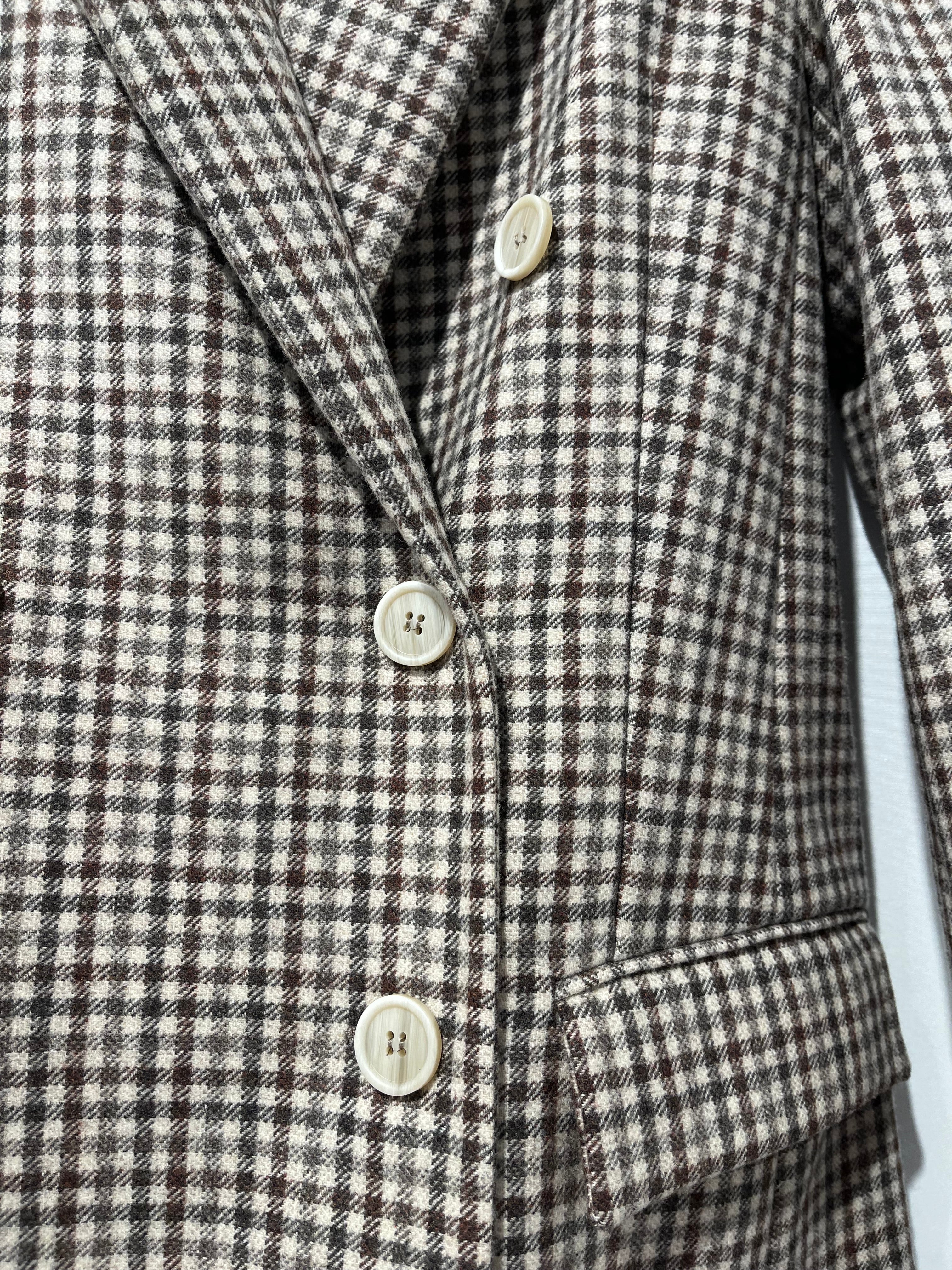 BRUNELLO CUCINELLI/Tailored Jkt/36/Plaid/Wool/CRM/Single Breasted/ view 6