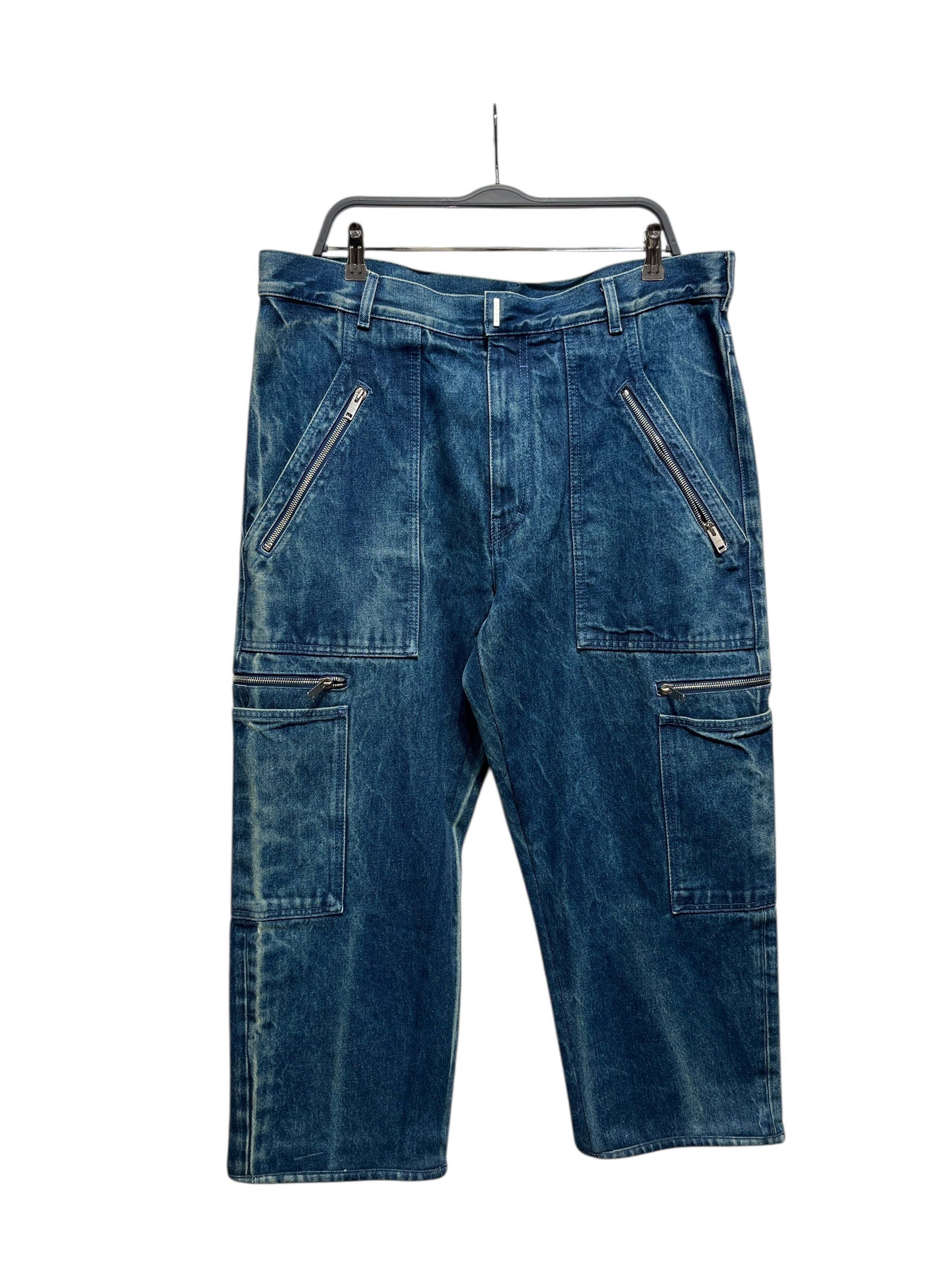 GIVENCHY/Cargo Pants/36/Denim/BLU/ZIPPER CARGOS view 1