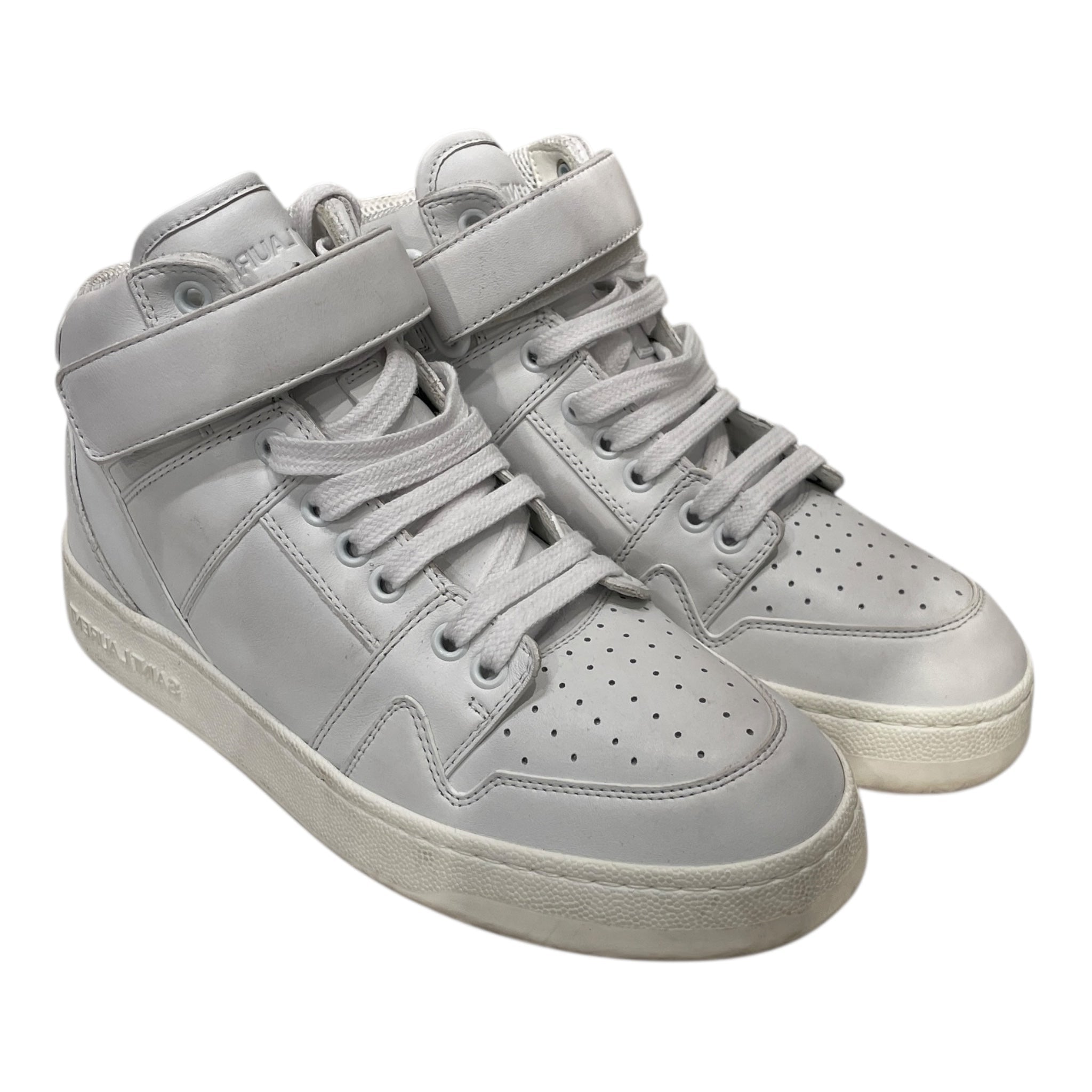 SAINT LAURENT/Hi-Sneakers/EU 38.5/Leather/WHT/STRAP SNEAKER view 1