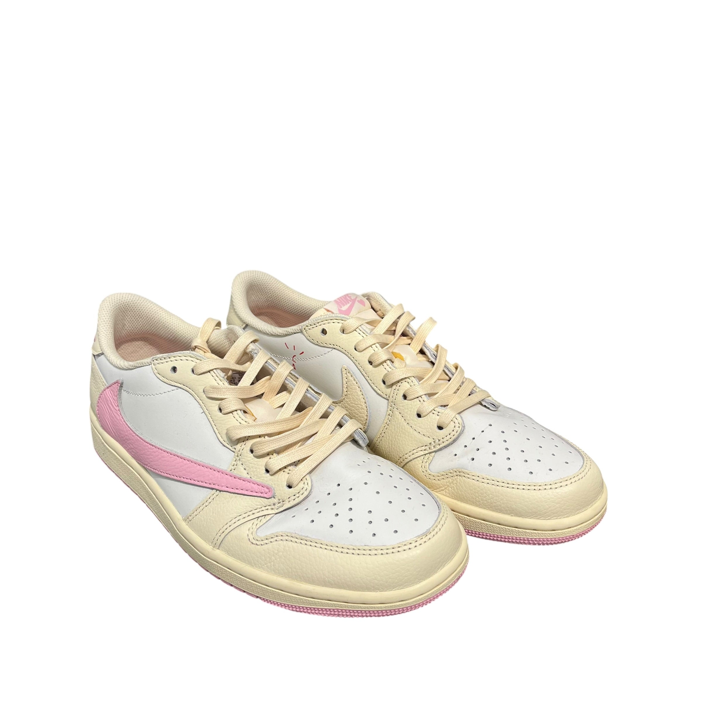 NIKE/TRAVIS SCOTT/Low-Sneakers/US 9/Leather/CRM/PINK HIGHLIGHTS AJ1 view 1