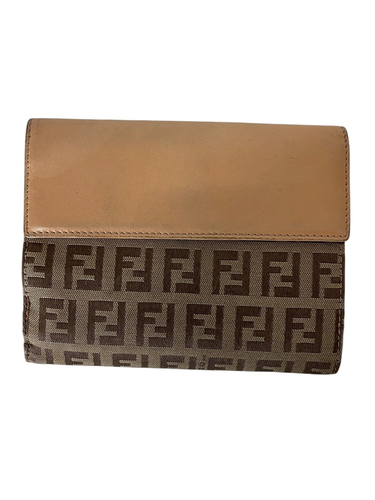 FENDI/Bifold Wallet/Monogram/Cotton/KHK/L's/CRM, METAL DBL F, RGDVY6K view 2