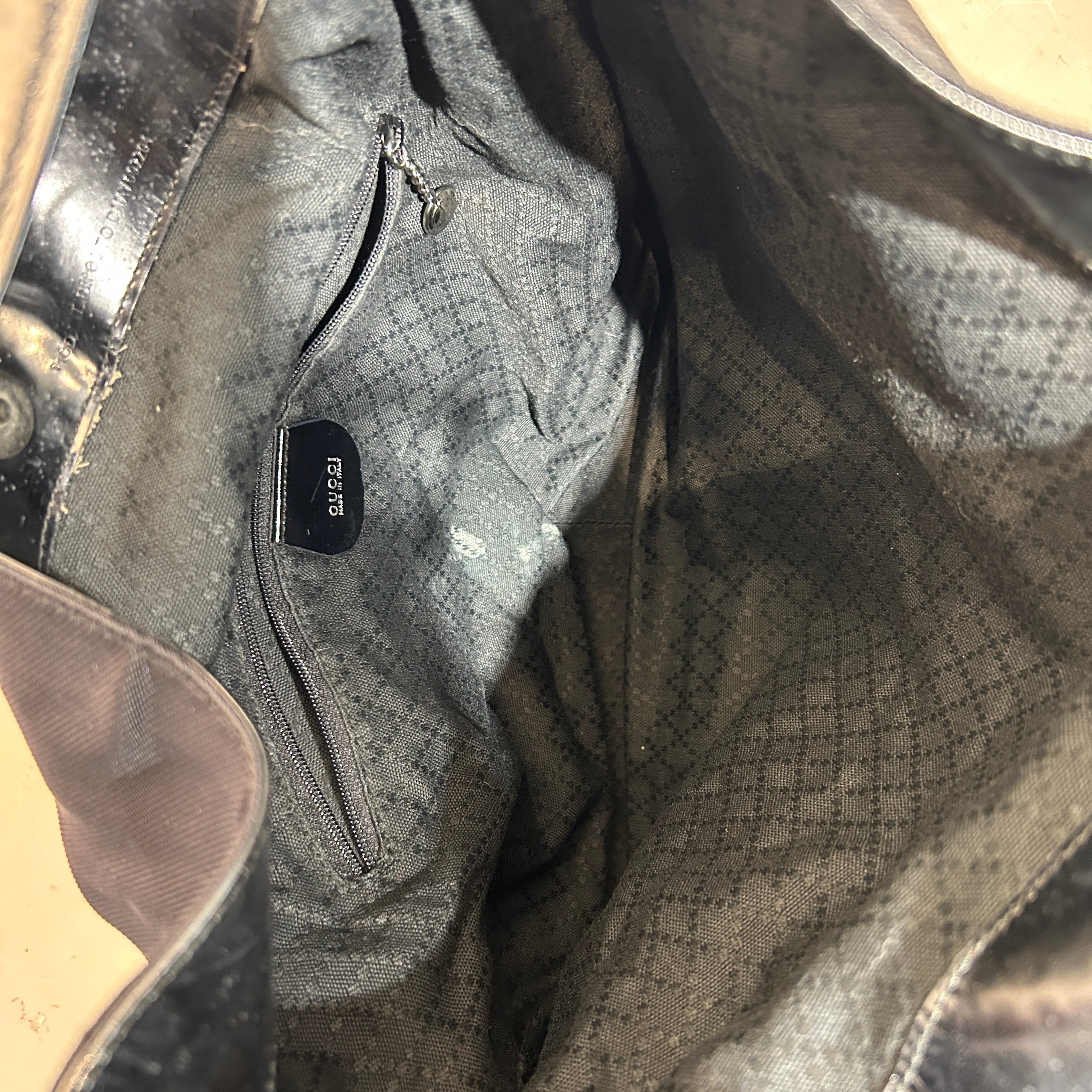 GUCCI/Hand Bag/Nylon/BLK/hobo bamboo handle view 4
