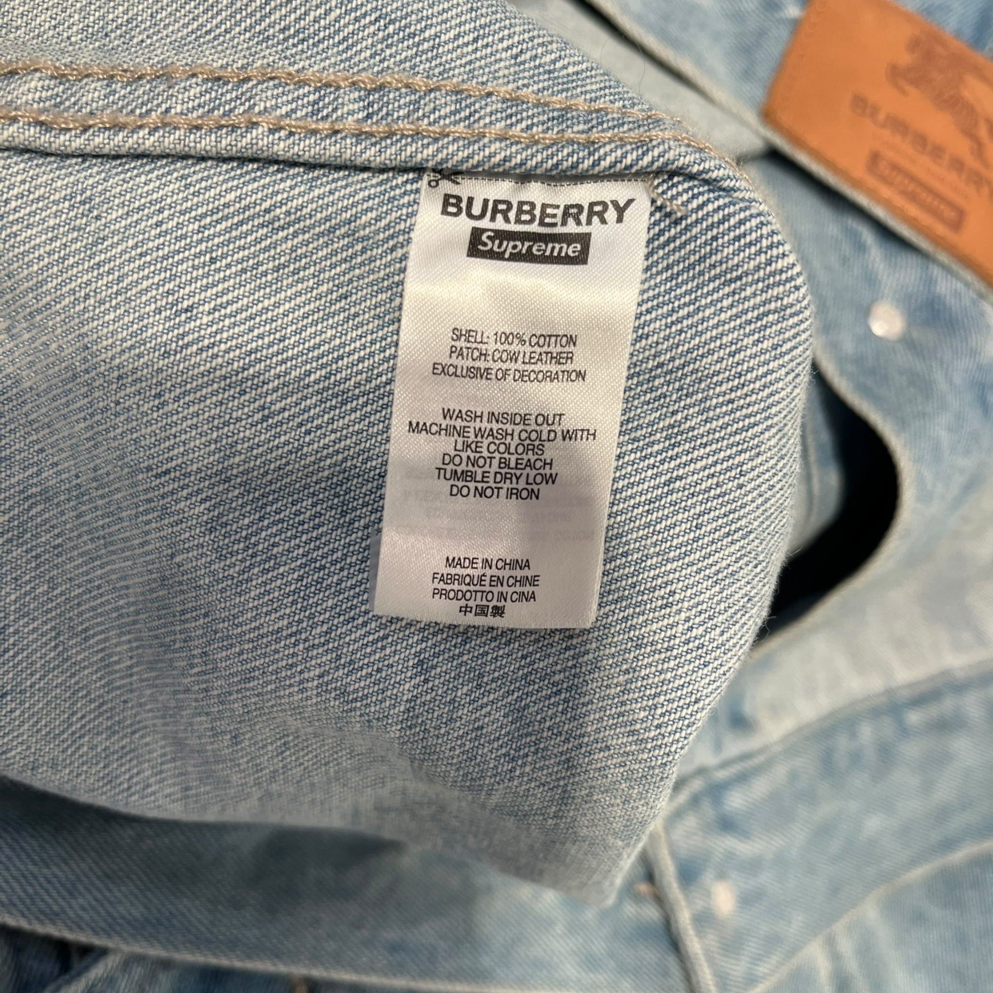 Supreme/BURBERRY LONDON/Denim Jkt/XL/Denim/BLU/ view 3