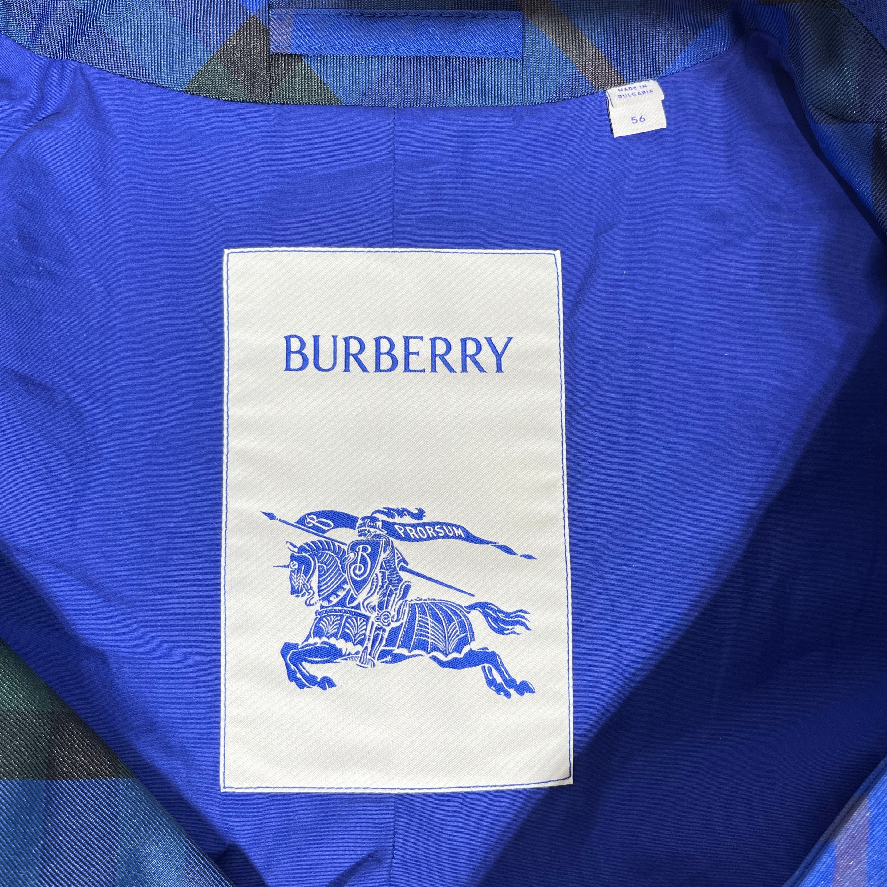 BURBERRY/Trench Coat/56/Cotton/BLU/Plaid/ view 3