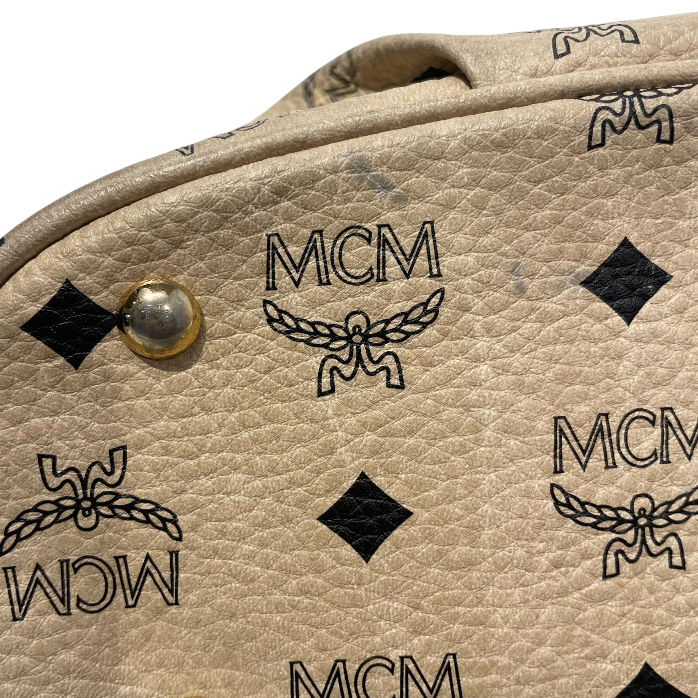 MCM/Boston Bag/Monogram/Leather/BEG/J6219 view 12