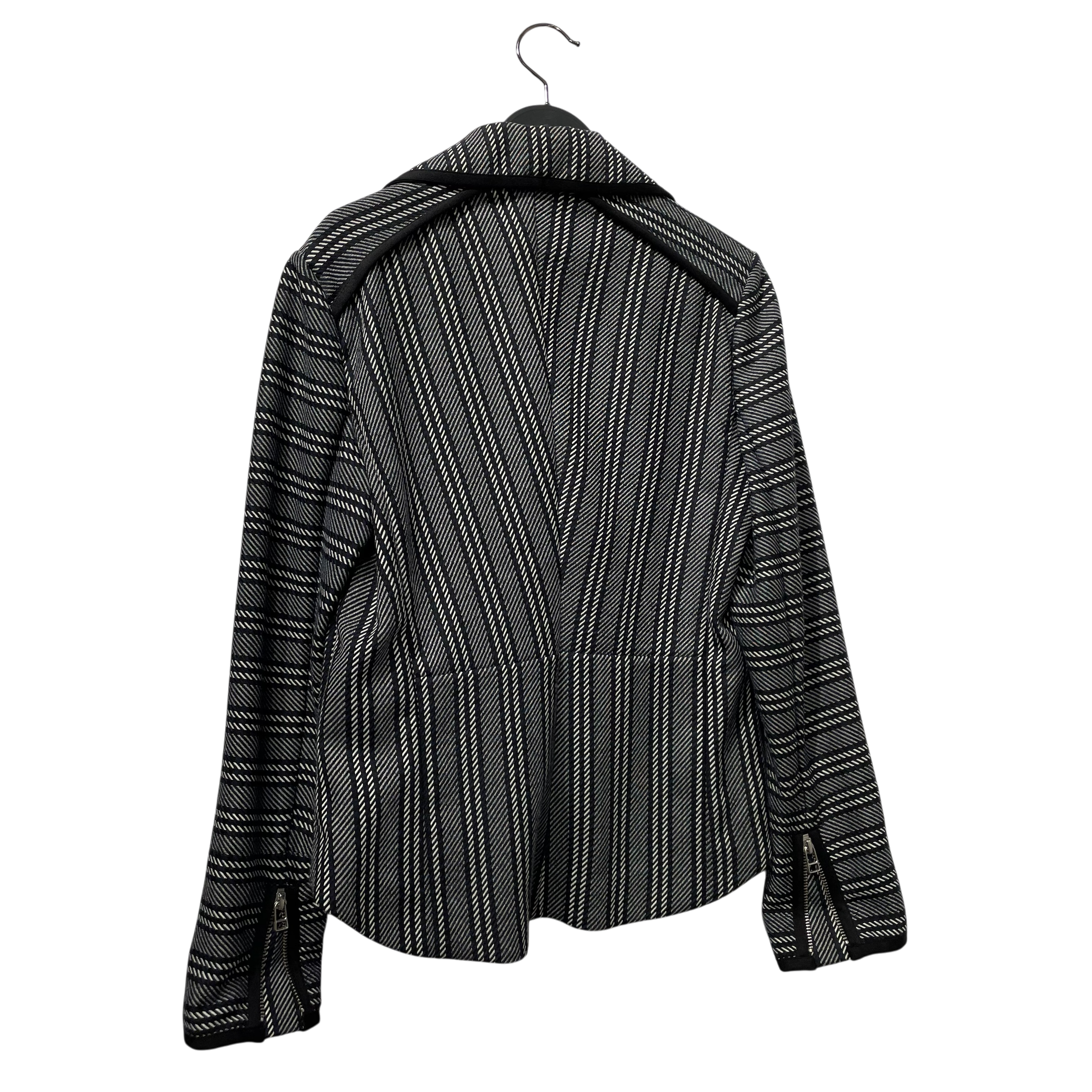 VERONICA BEARD/Jacket/6/Stripe/Polyester/BLU/VeronicaBeard Moto, Zip Pockt view 2