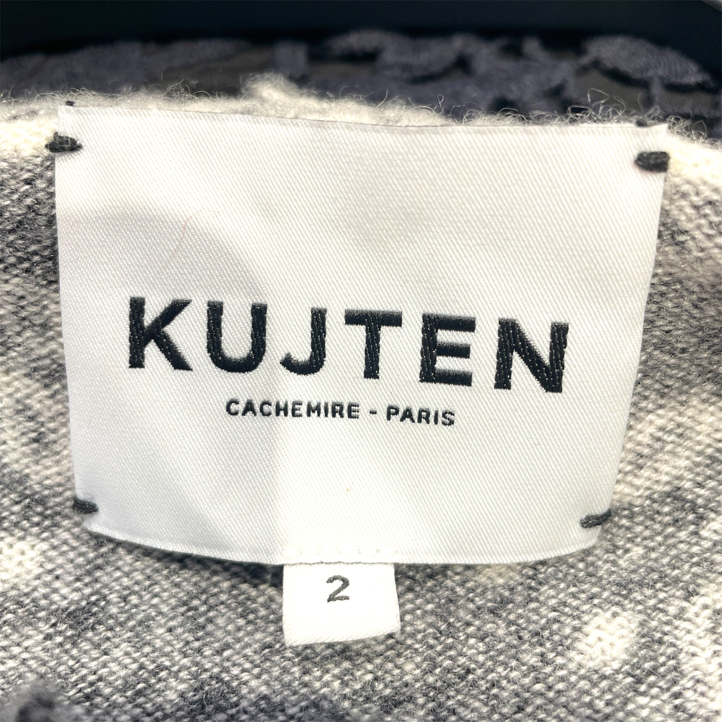 KUJTEN/LS Blouse/XS/All Over Print/Cashmere/BLK/Pullover/pullovr sweater, fringe bttm view 3