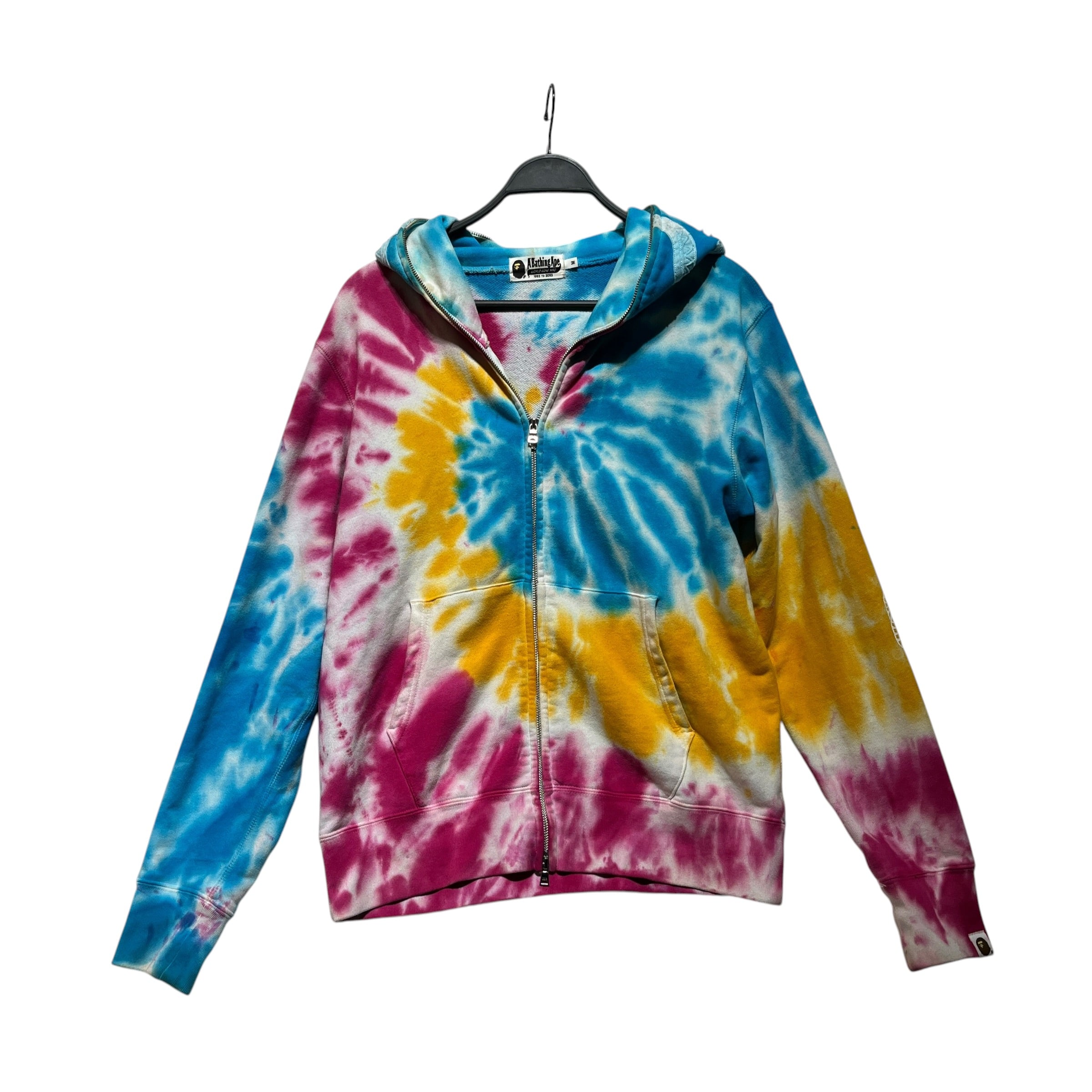 A BATHING APE/Zip Up Hoodie/M/All Over Print/Cotton/MLT/TIE DYE PONR HOOD view 1