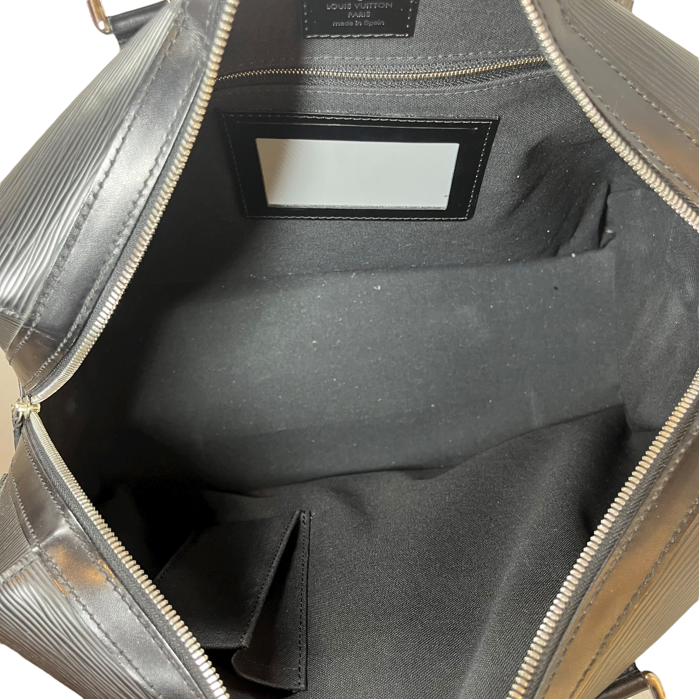 LOUIS VUITTON/Hand Bag/OS/Leather/BLK/epi key view 4