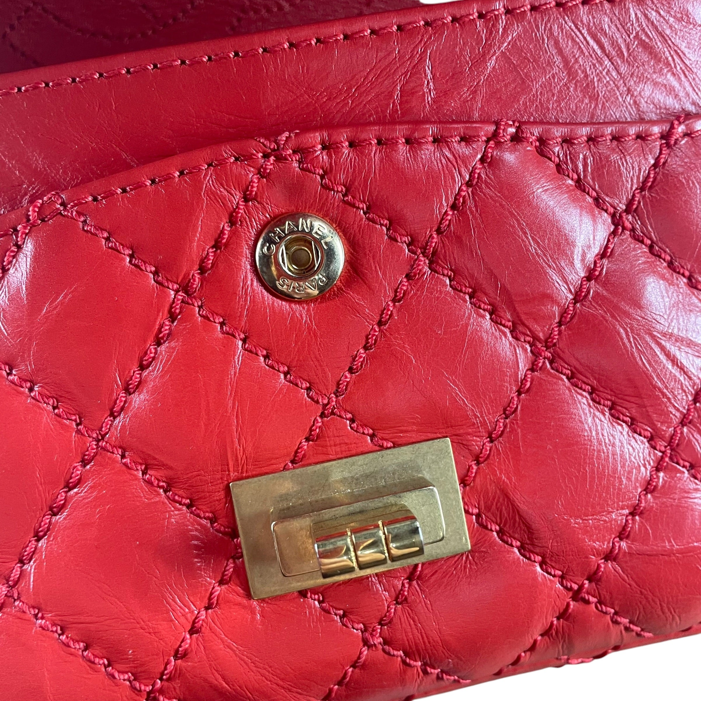 CHANEL/Hand Bag/Leather/RED/23536671 2.55 MINI FLAP BAG view 5