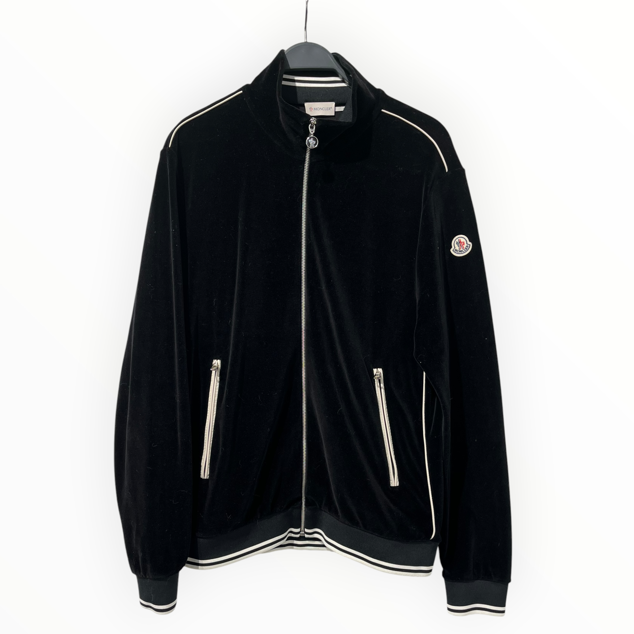 MONCLER/Track Jkt/XL/Cotton/BLK/VELOUR MAGLIA CARDIGAN view 1