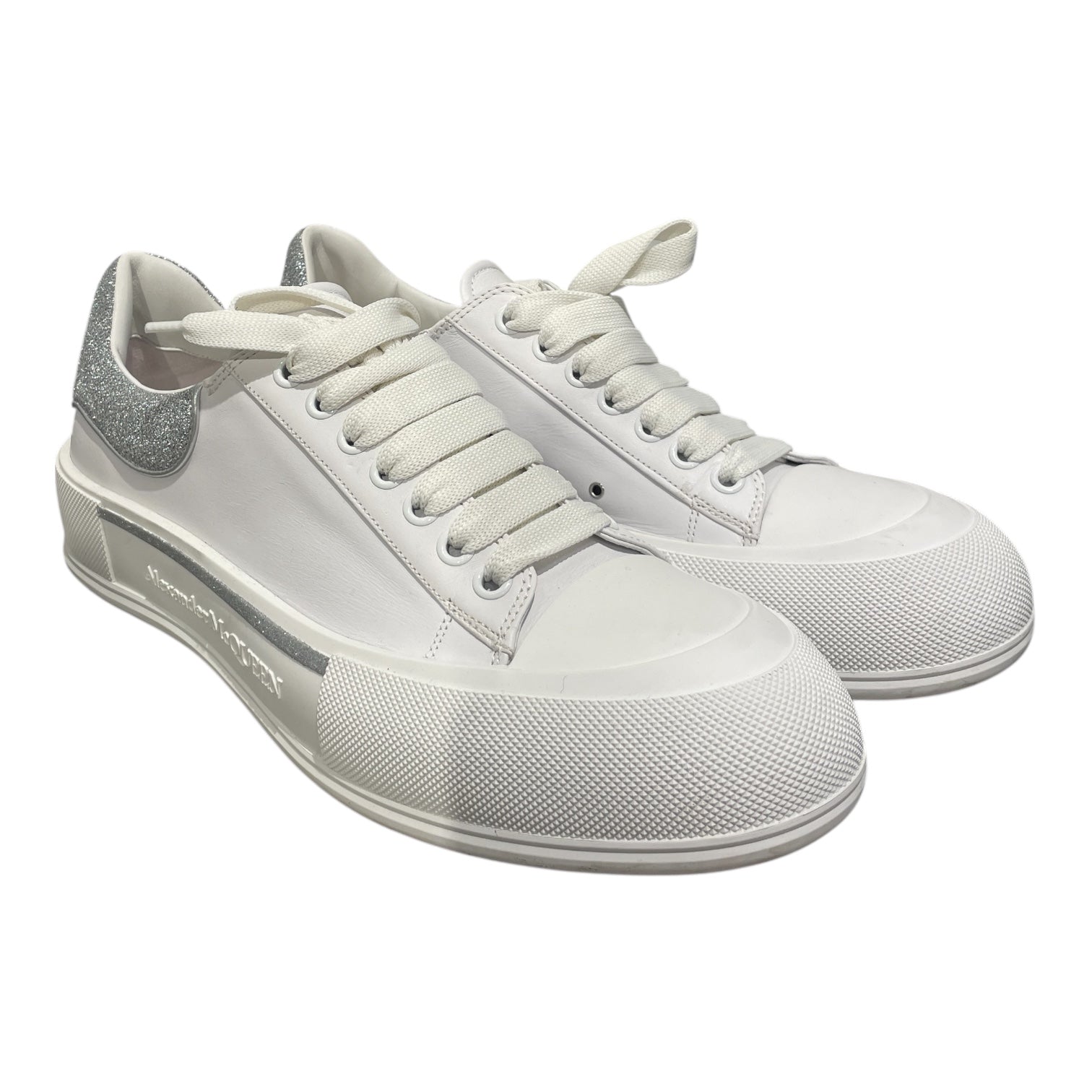 Alexander McQueen/Low-Sneakers/EU 46/Leather/WHT/DECK PLIMSOLL view 1