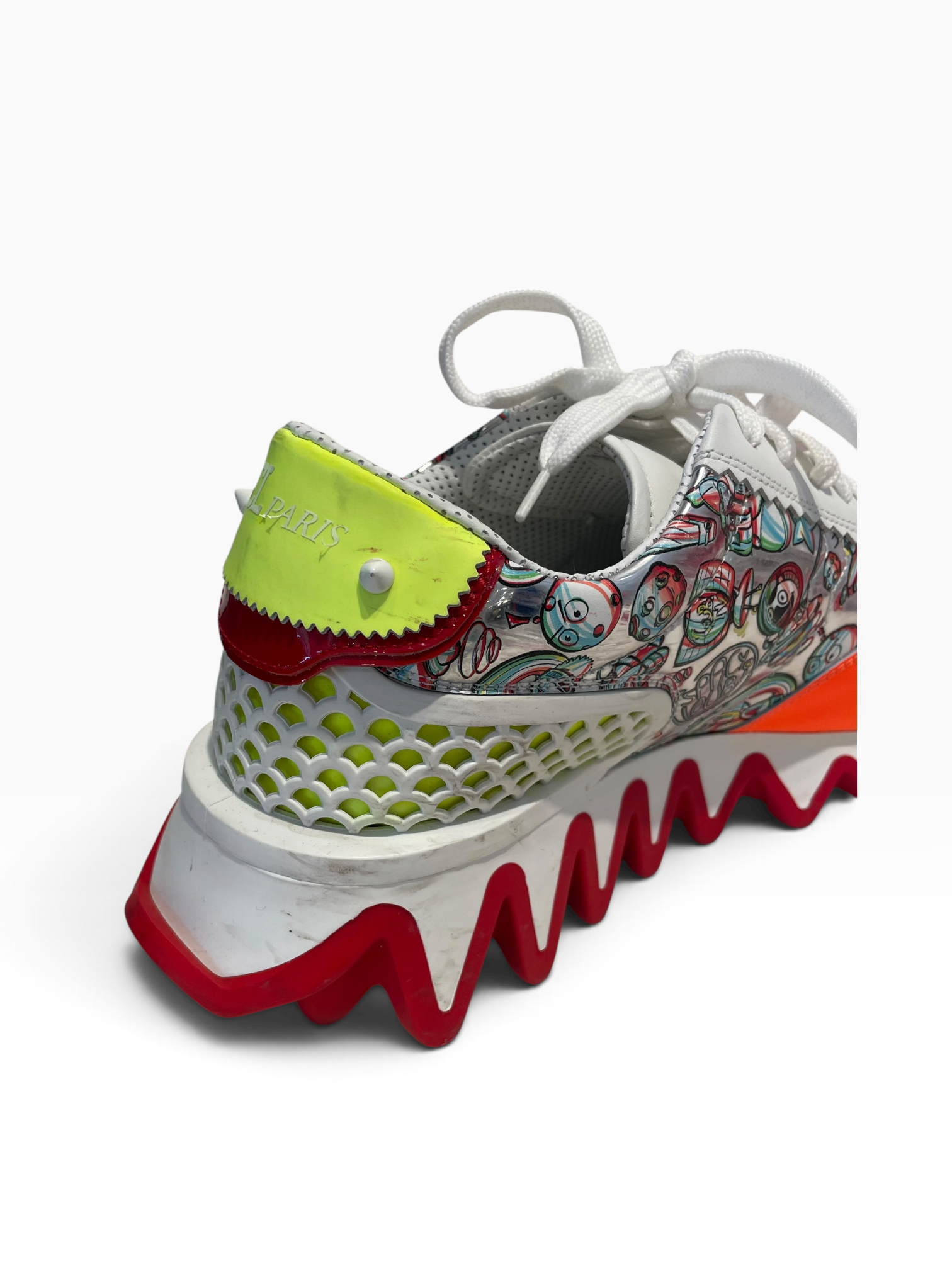 Christian Louboutin/Low-Sneakers/EU 41.5/All Over Print/Leather/MLT/LOUBISHARK view 6
