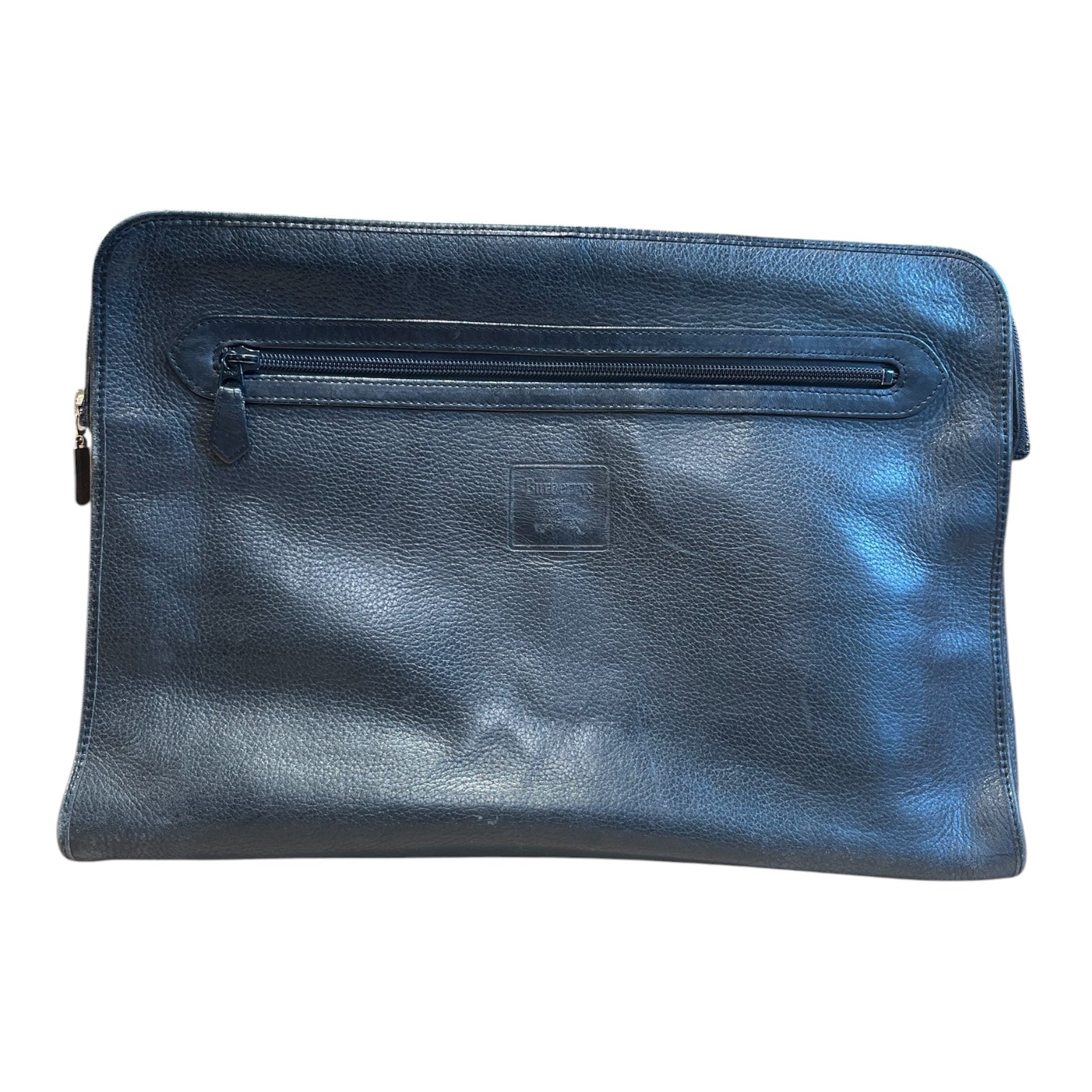 BURBERRYS/Clutch Bag/Leather/BLK/house stripes inside linen view 1