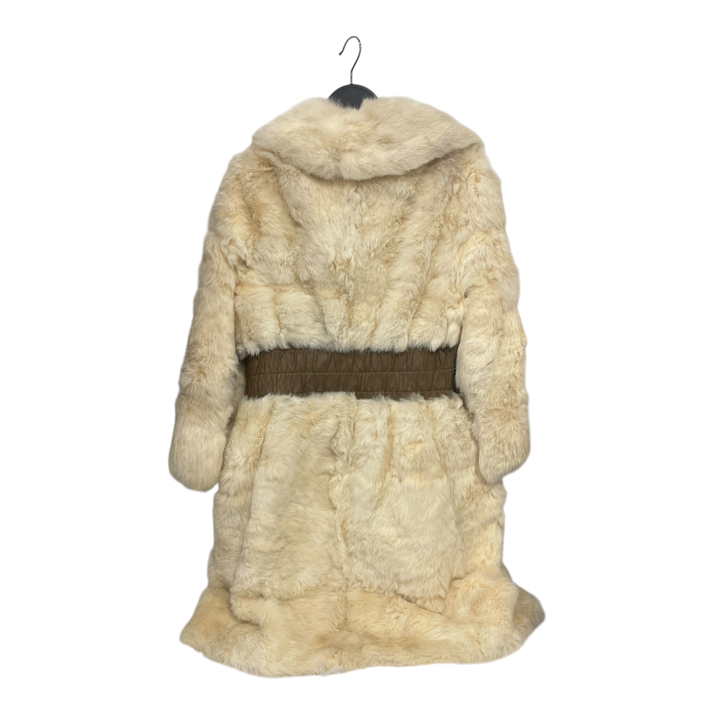 Vintage/Coat/Fur/IVR/Rabbit Fur Coat, Leather Belt view 5