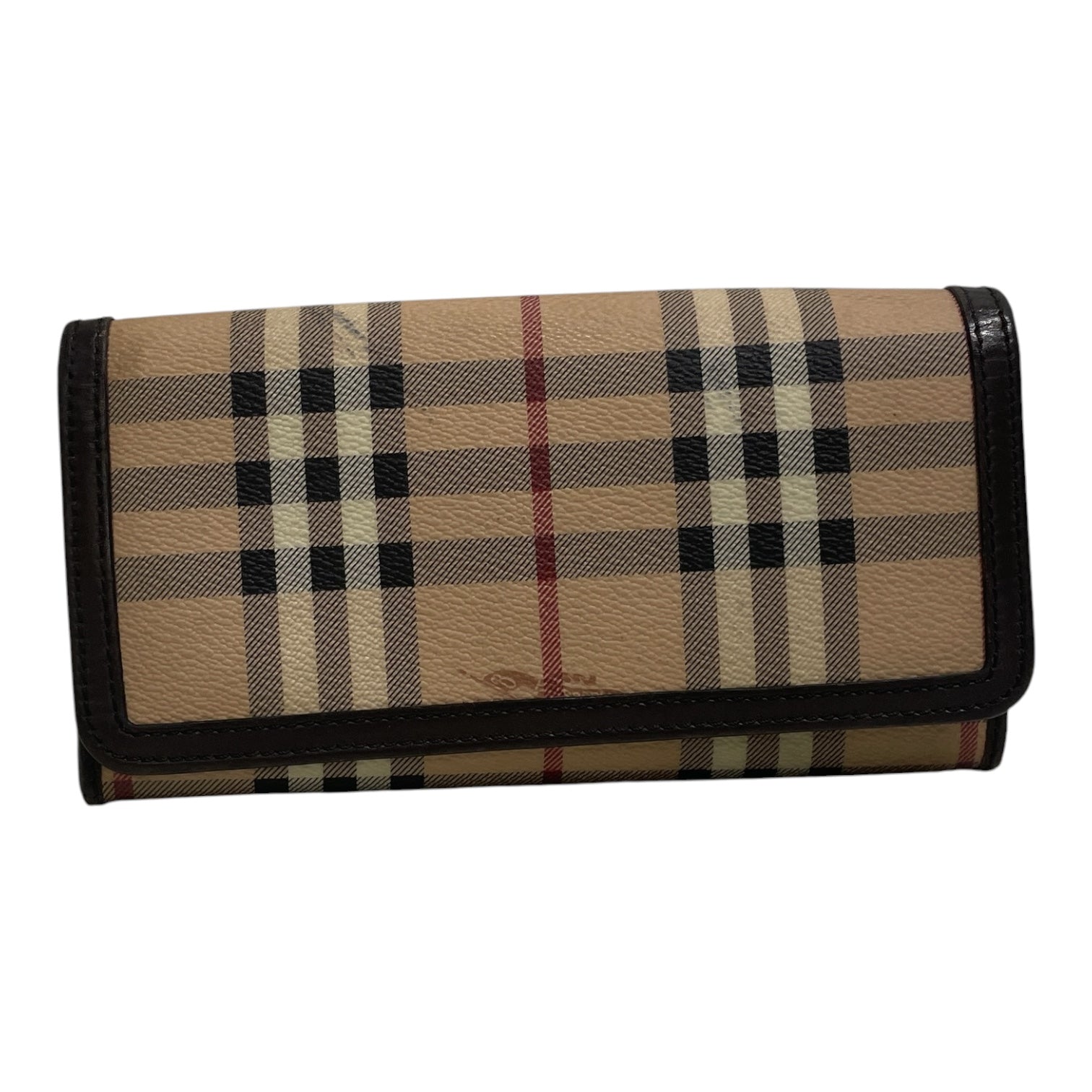 BURBERRY/Long Wallet/Plaid/Leather/BEG/L's/ view 1
