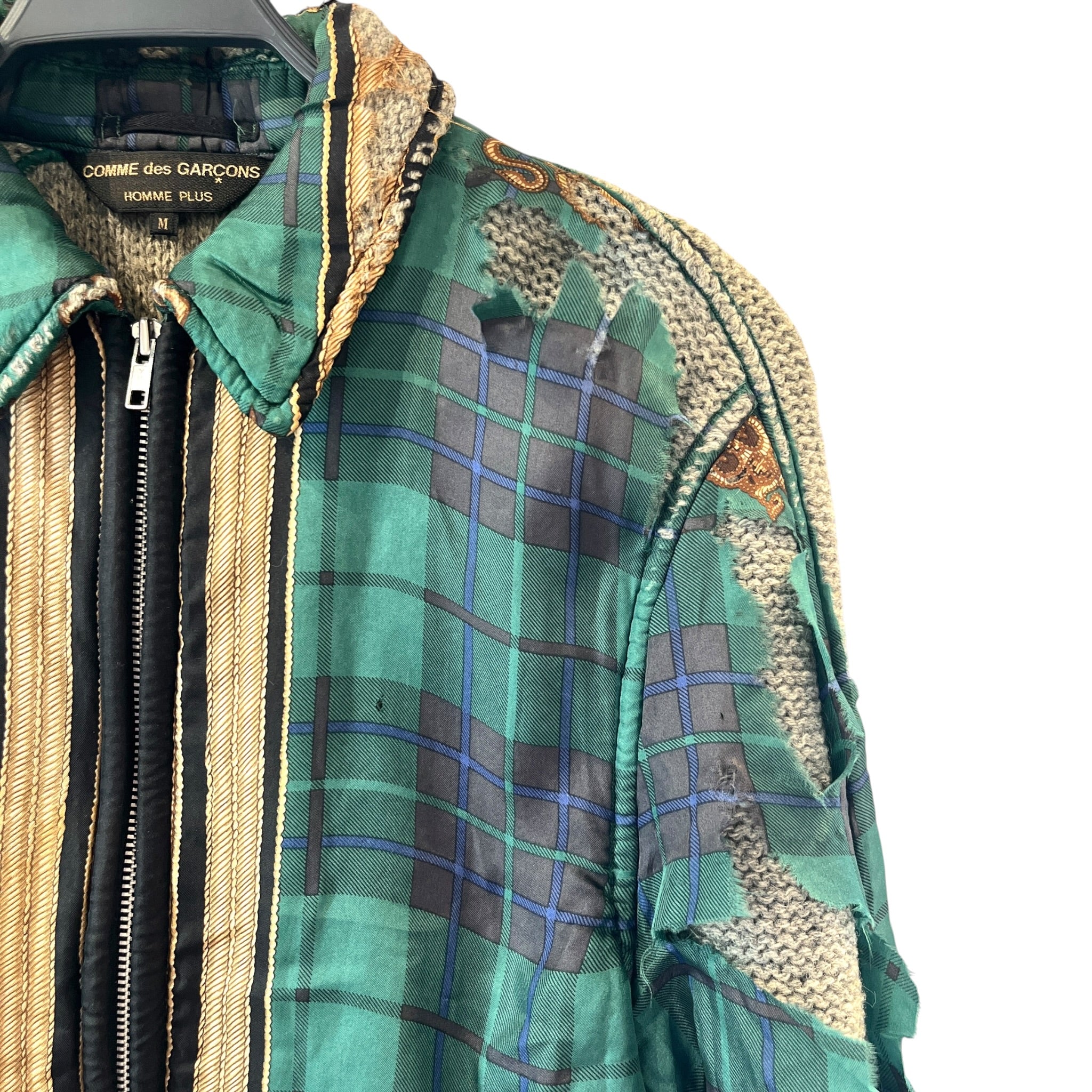 COMME des GARCONS HOMME PLUS/Jacket/M/Green/Silk/Plaid/ view 5
