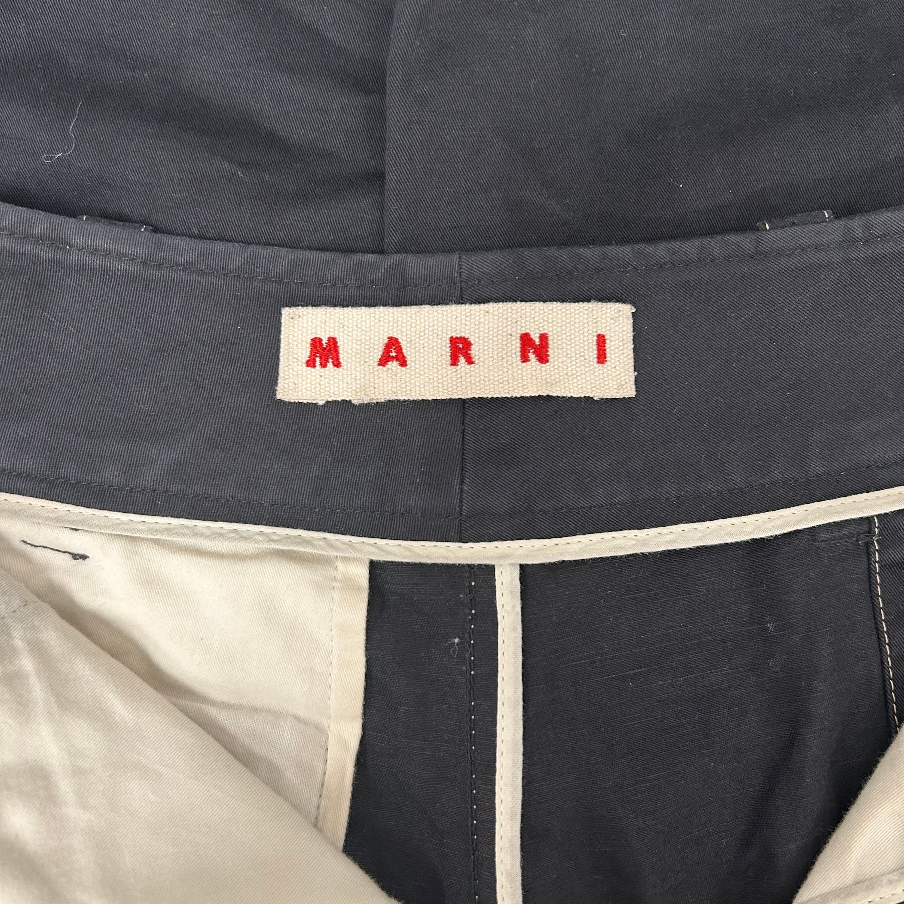 MARNI/Cropped Pants/Cotton/NVY/Wide leg cargos view 3