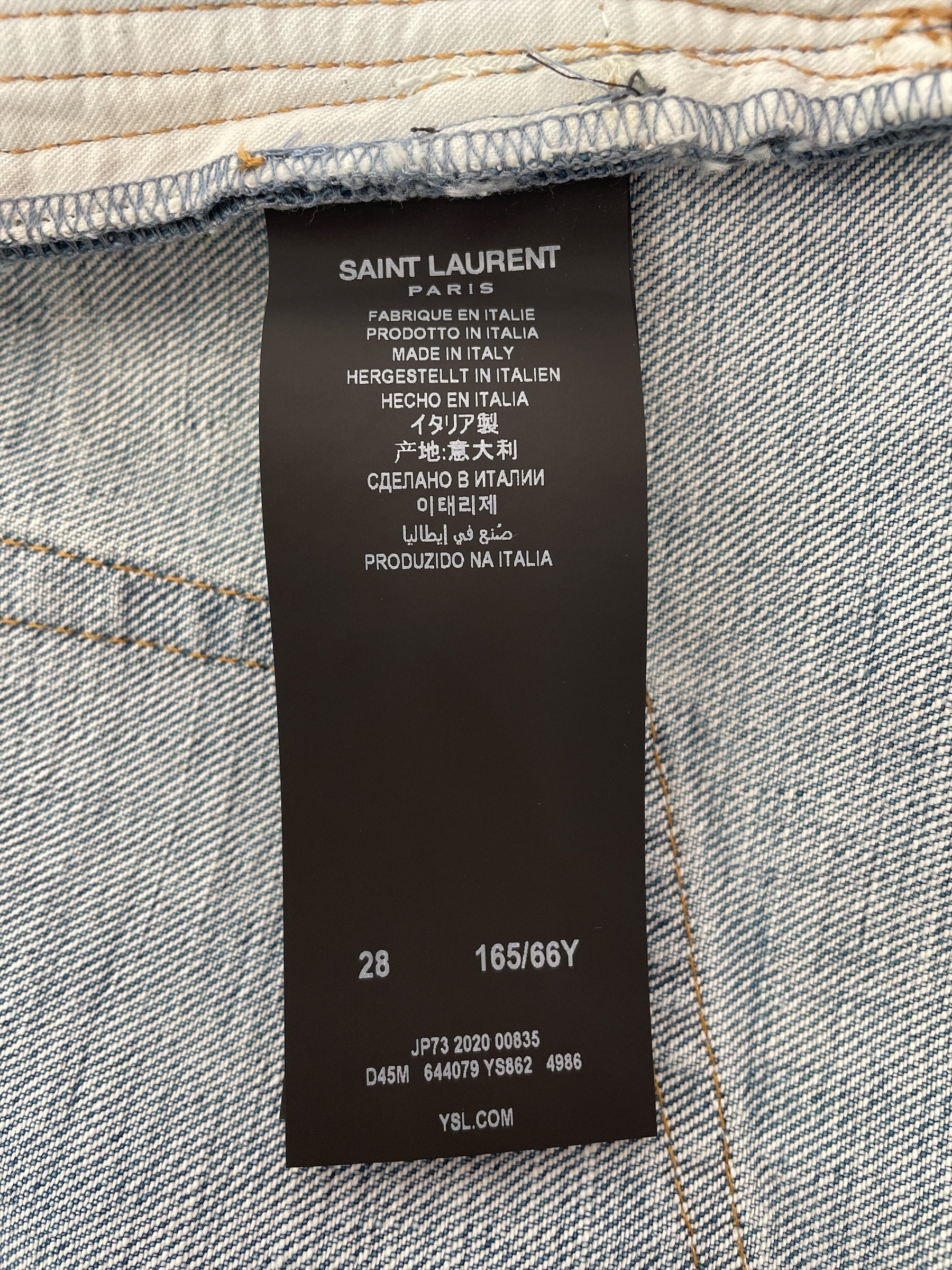 SAINT LAURENT/Shorts/28/Denim/BLU/Cut Denim Jorts view 4
