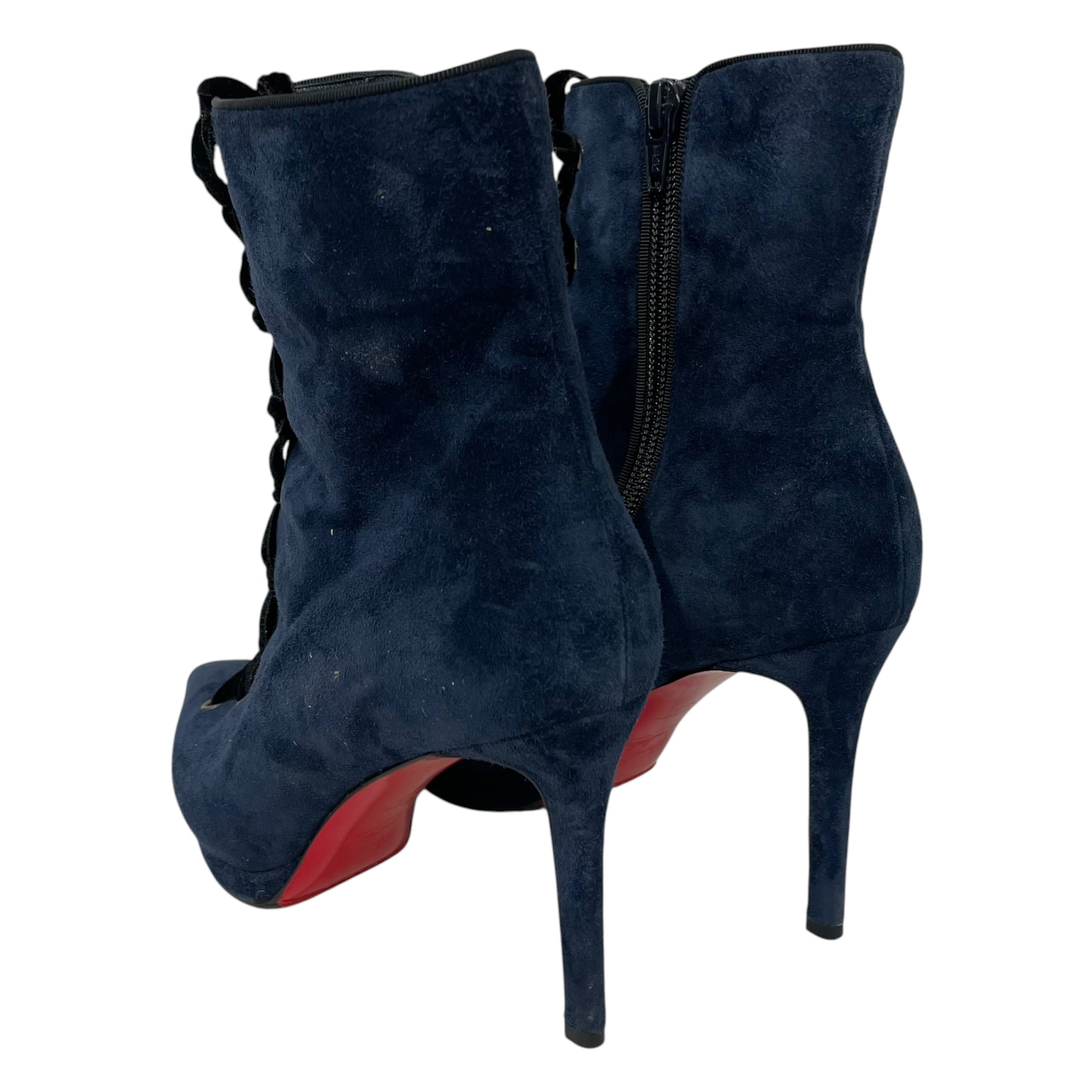 Christian Louboutin/Lace Up Boots/EU 37/Suede/NVY/Side Zip/Circus Nana 100 view 2