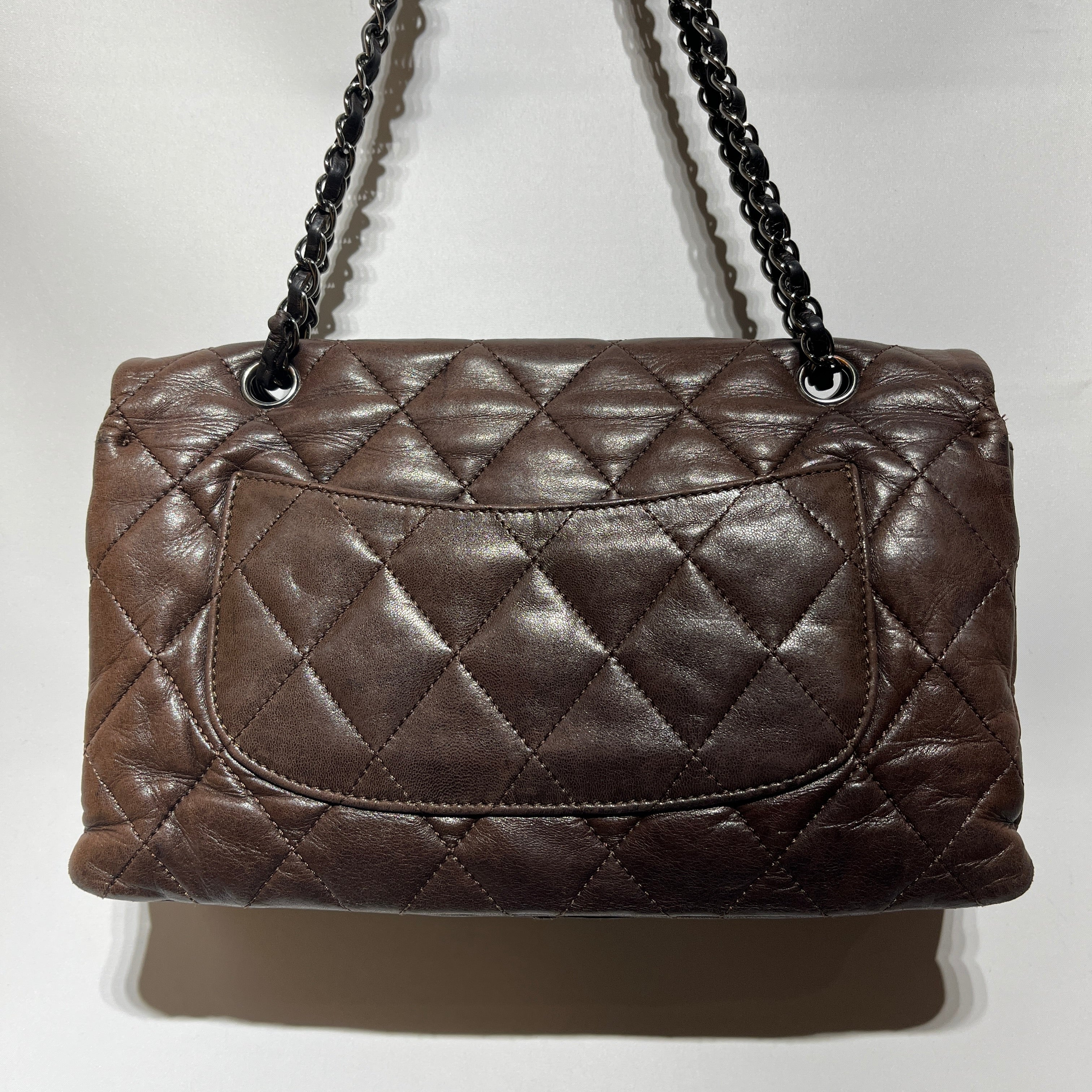 CHANEL/Hand Bag/Leather/BRW/Maxi 3 Accordian Flap view 7