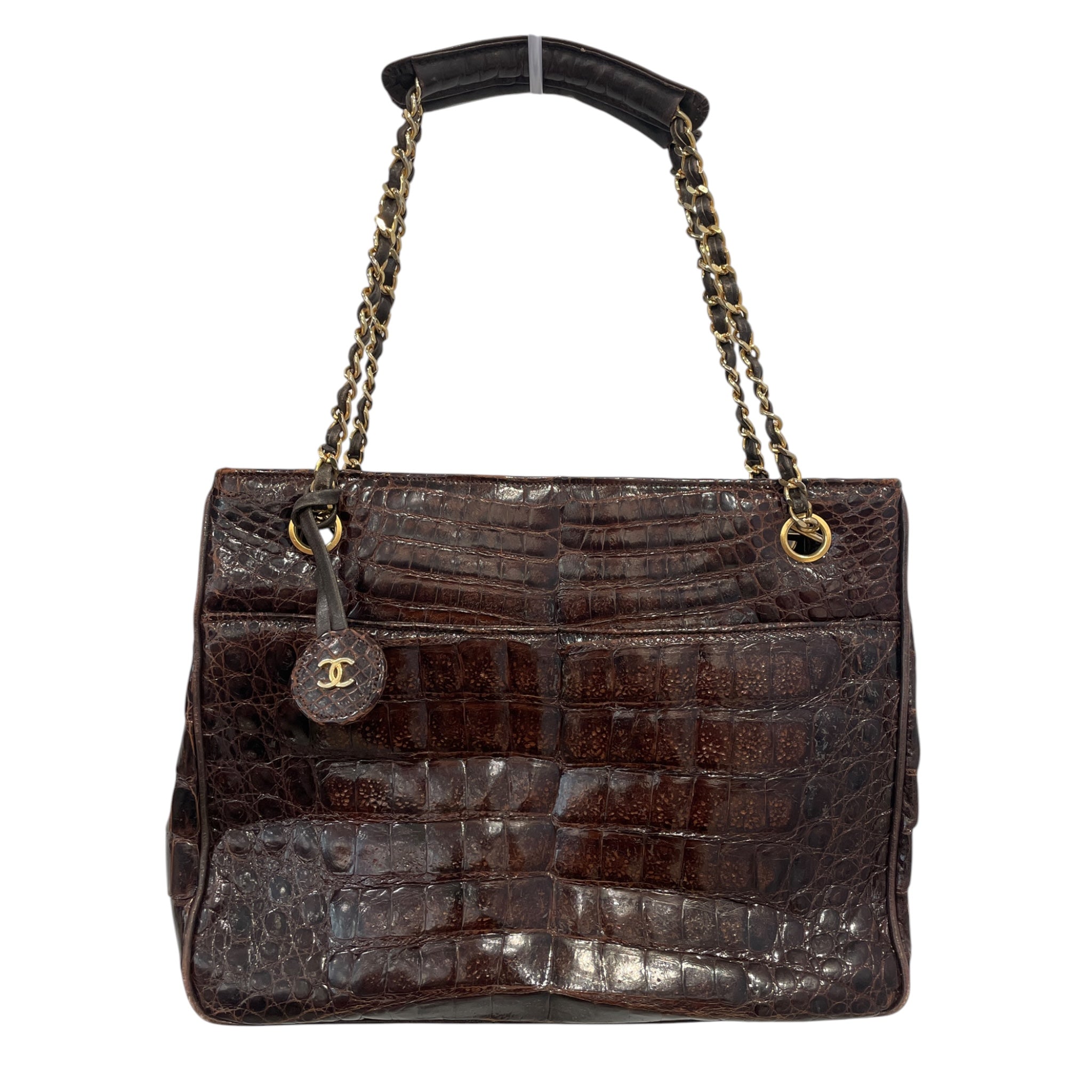 CHANEL/Tote Bag/Animal Pattern/Leather/BRW/VTG CROCODILE MEDIUM SHOPPER view 1