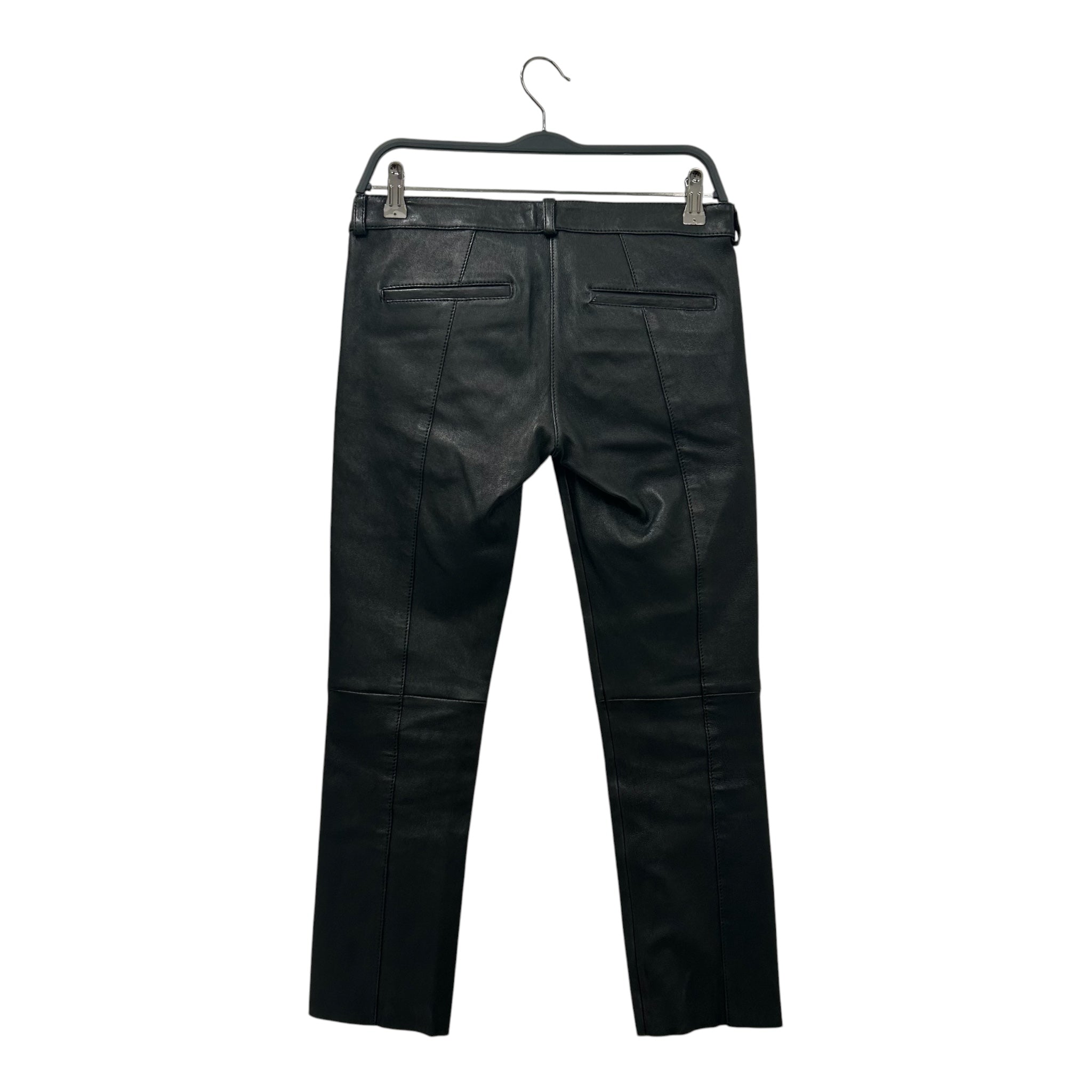 The Kooples/Skinny Pants/XS/Leather/BLK/Low-rise/LAMBSKIN SILVER ZIPS view 2