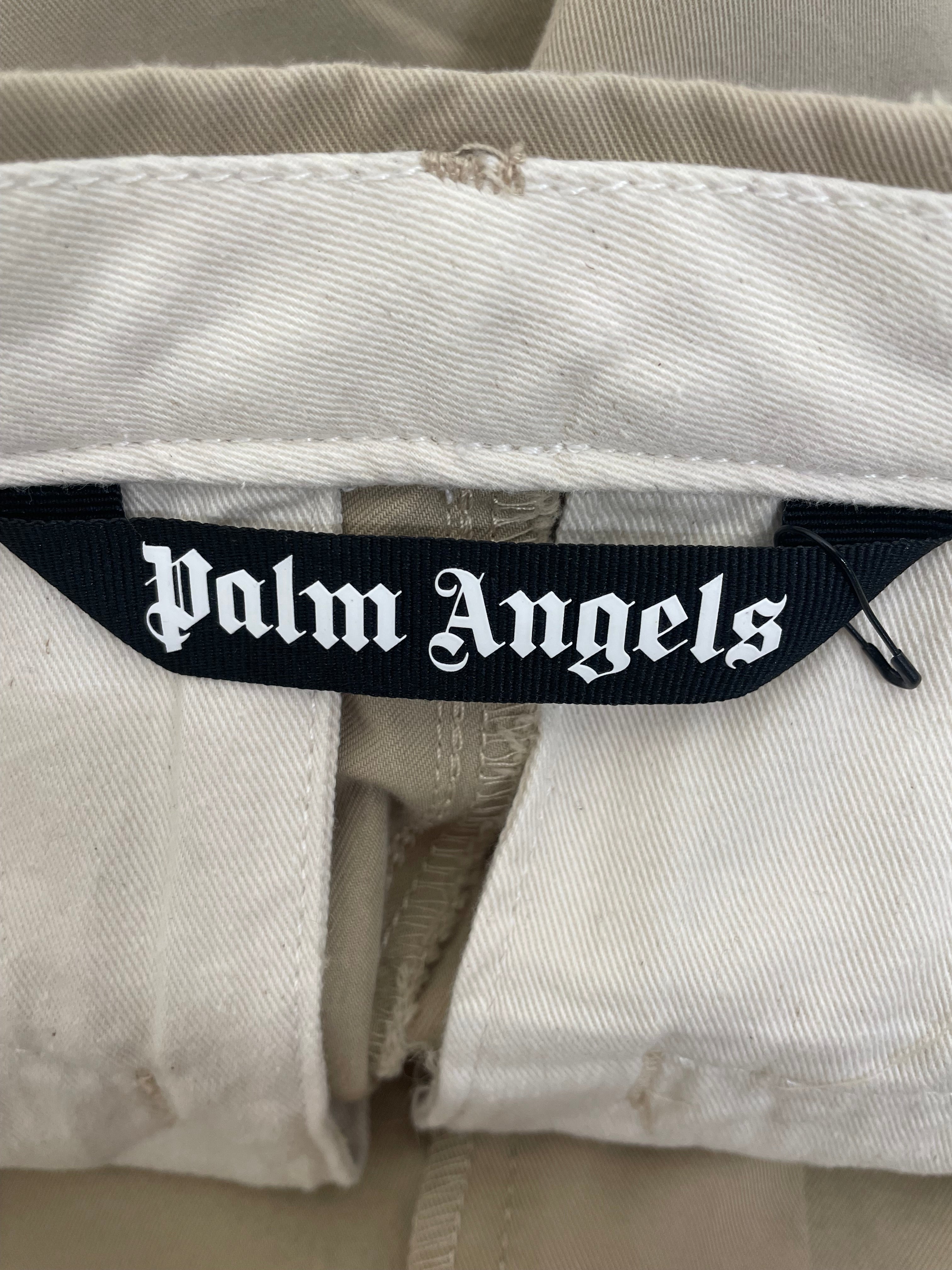 Palm Angels/Pants/S/Cotton/BEG/Graphic/Seasonal Logo Chinos view 3