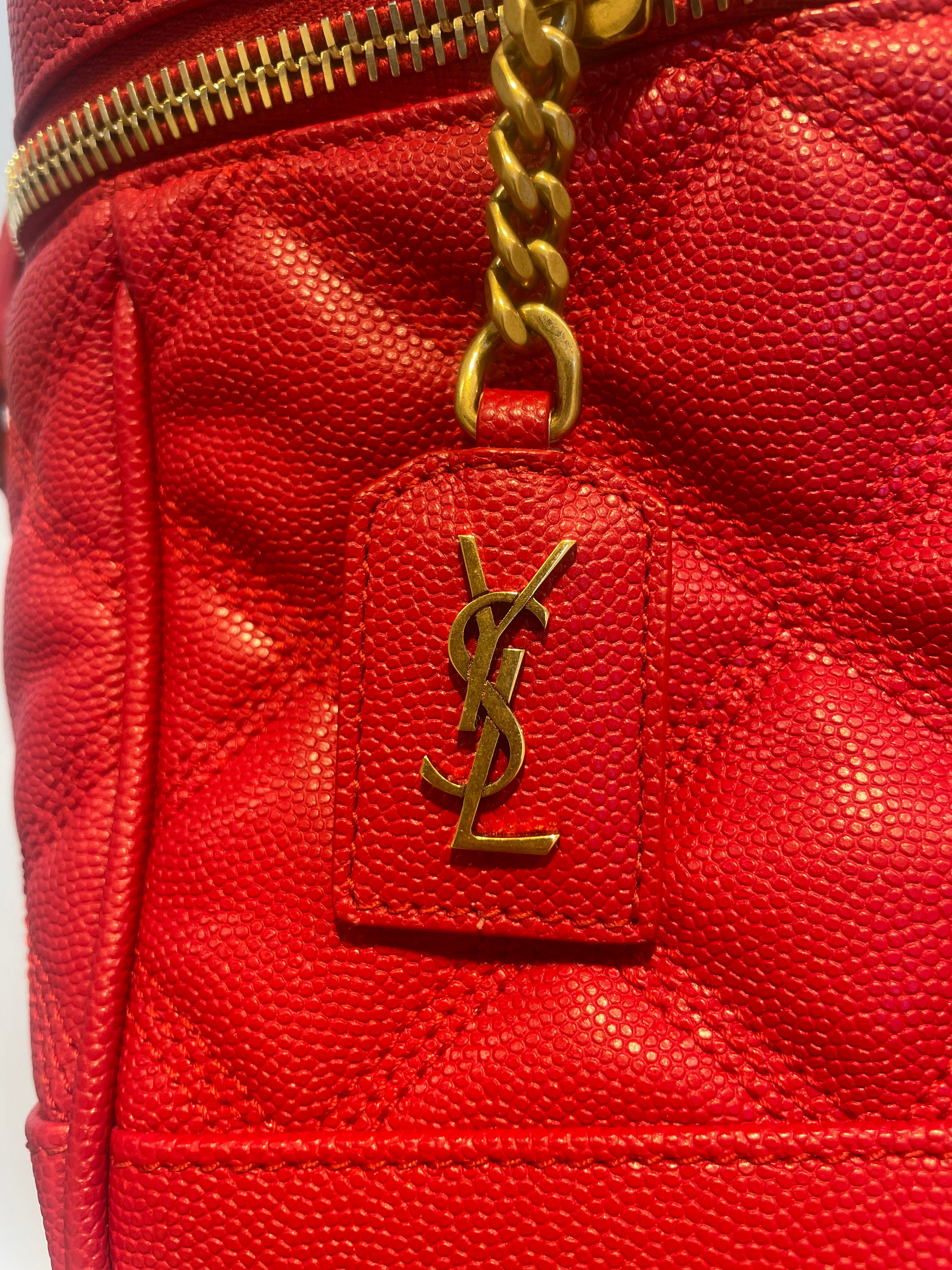 SAINT LAURENT/Cross Body Bag/Leather/RED/2021GrainDePoudre/vanity view 3