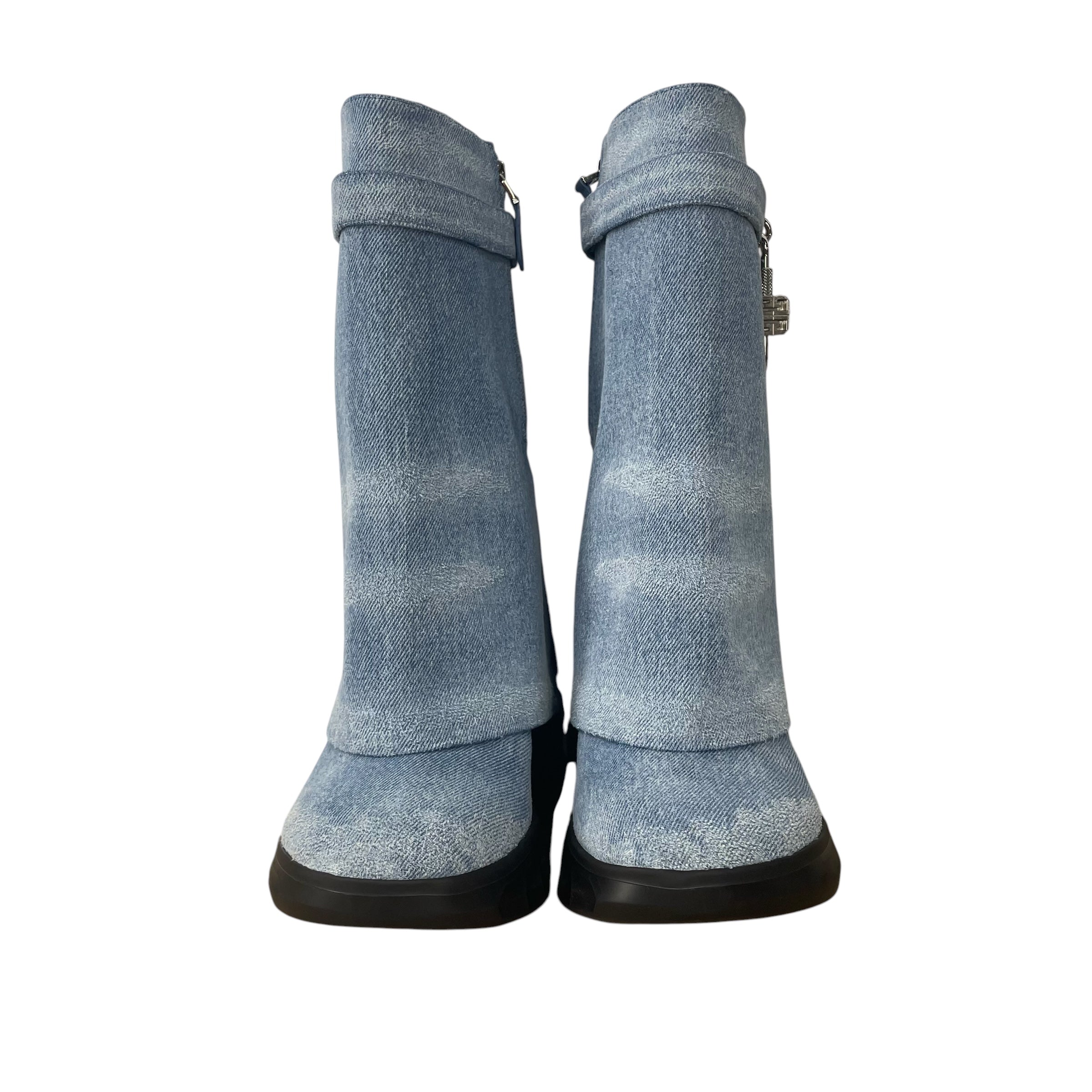 GIVENCHY/Boots/EU 42/Cotton/BLU/DENIM SHARK ANKLE BOOT view 3