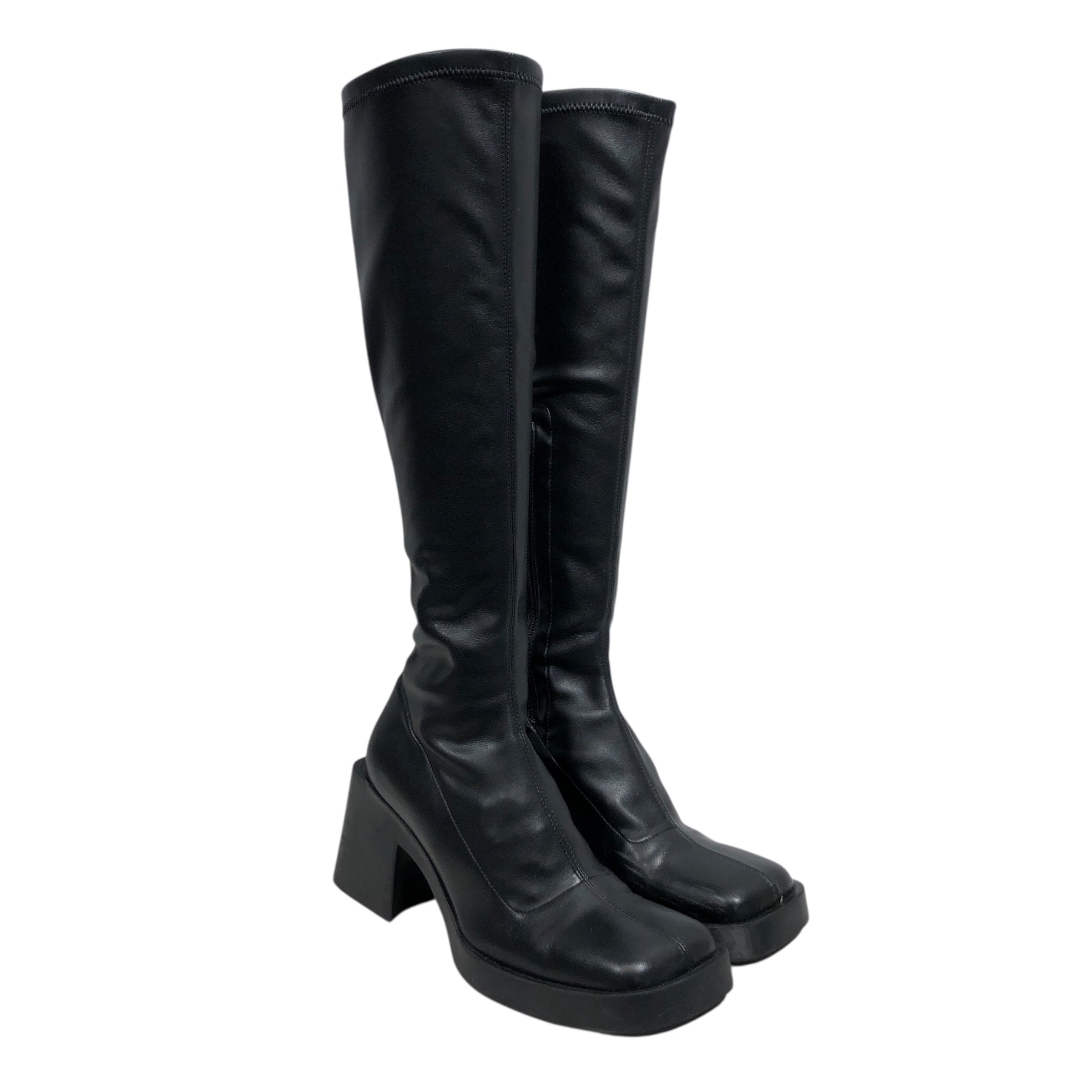 JUSTINE CLENQUET/Long Boots/EU 37/Leather/BLK/chloe heel boots view 1