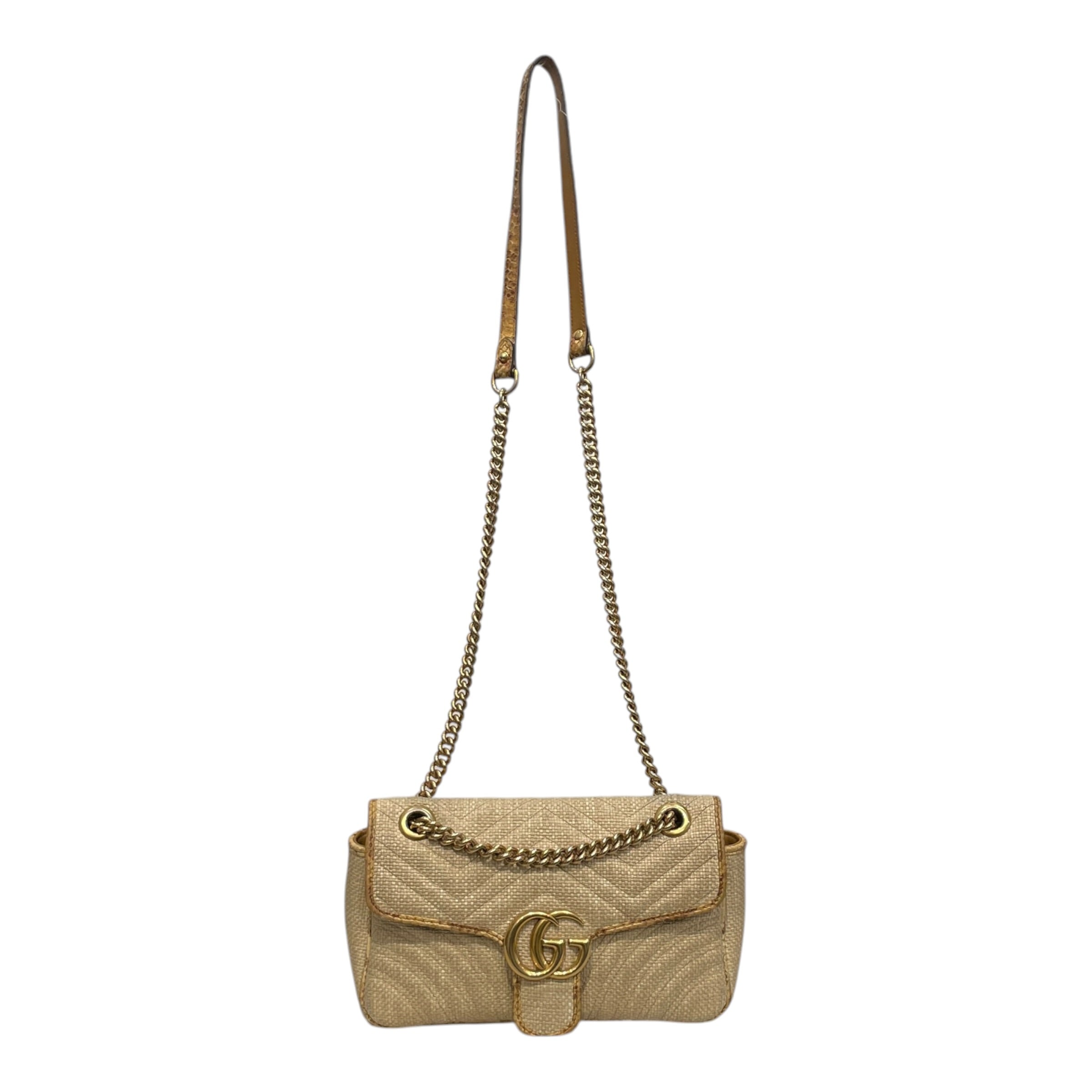 GUCCI/Cross Body Bag/Cotton/BEG/MARMONT RAFFIA view 1
