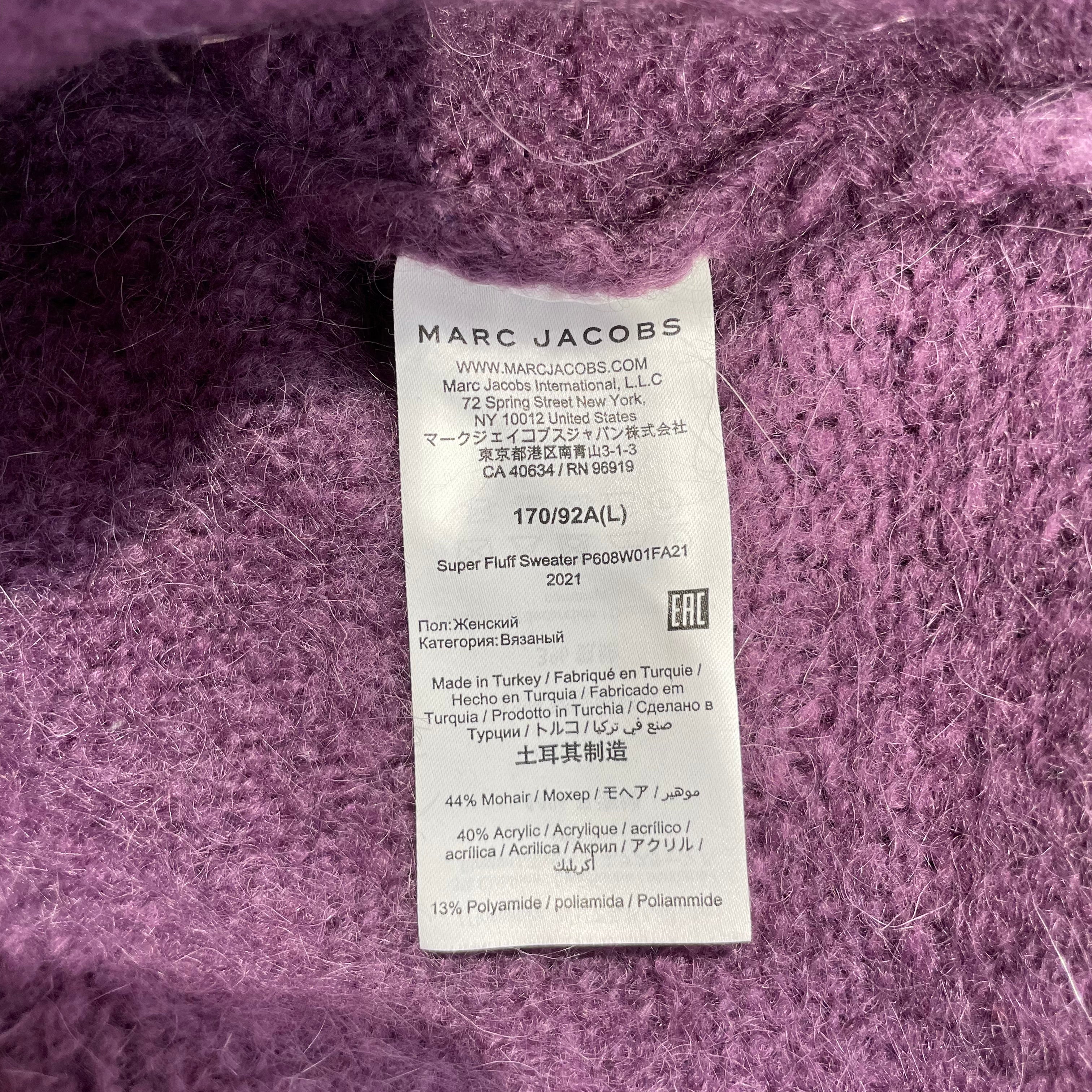 Heaven By Marc Jacobs/Sweater/L/Mohair/PPL/FLUFFY KNIT W/RED EDGES view 5