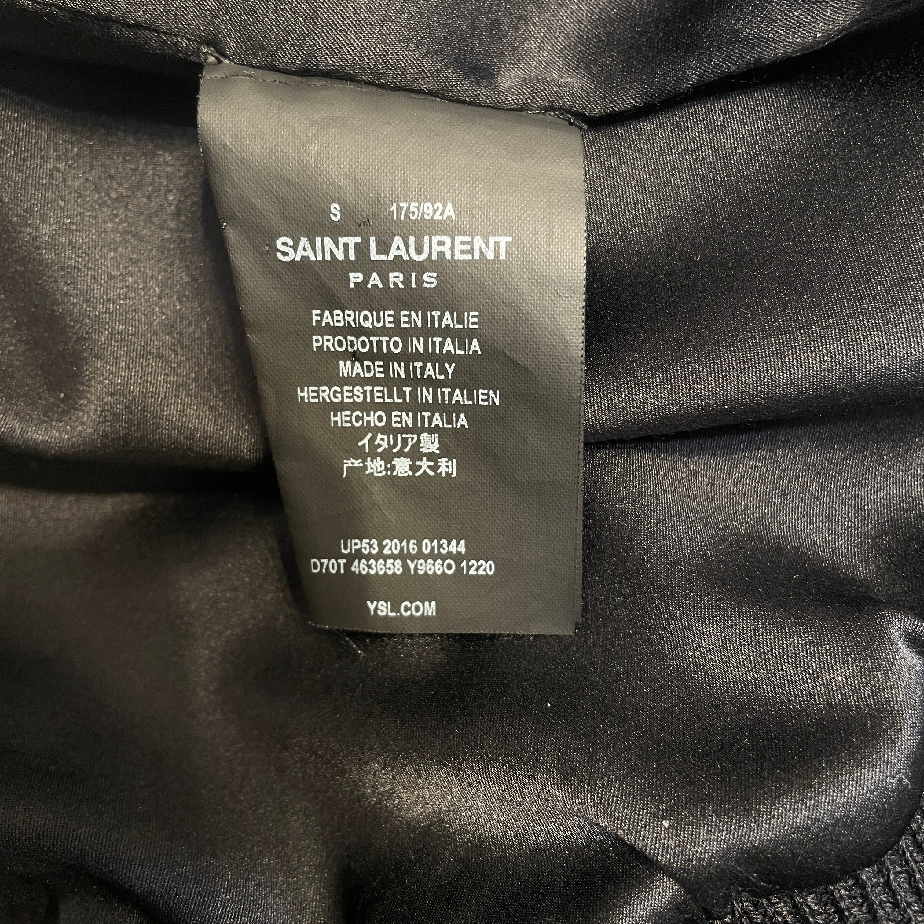 SAINT LAURENT/Baseball Jkt/S/Denim/BLK/ view 4
