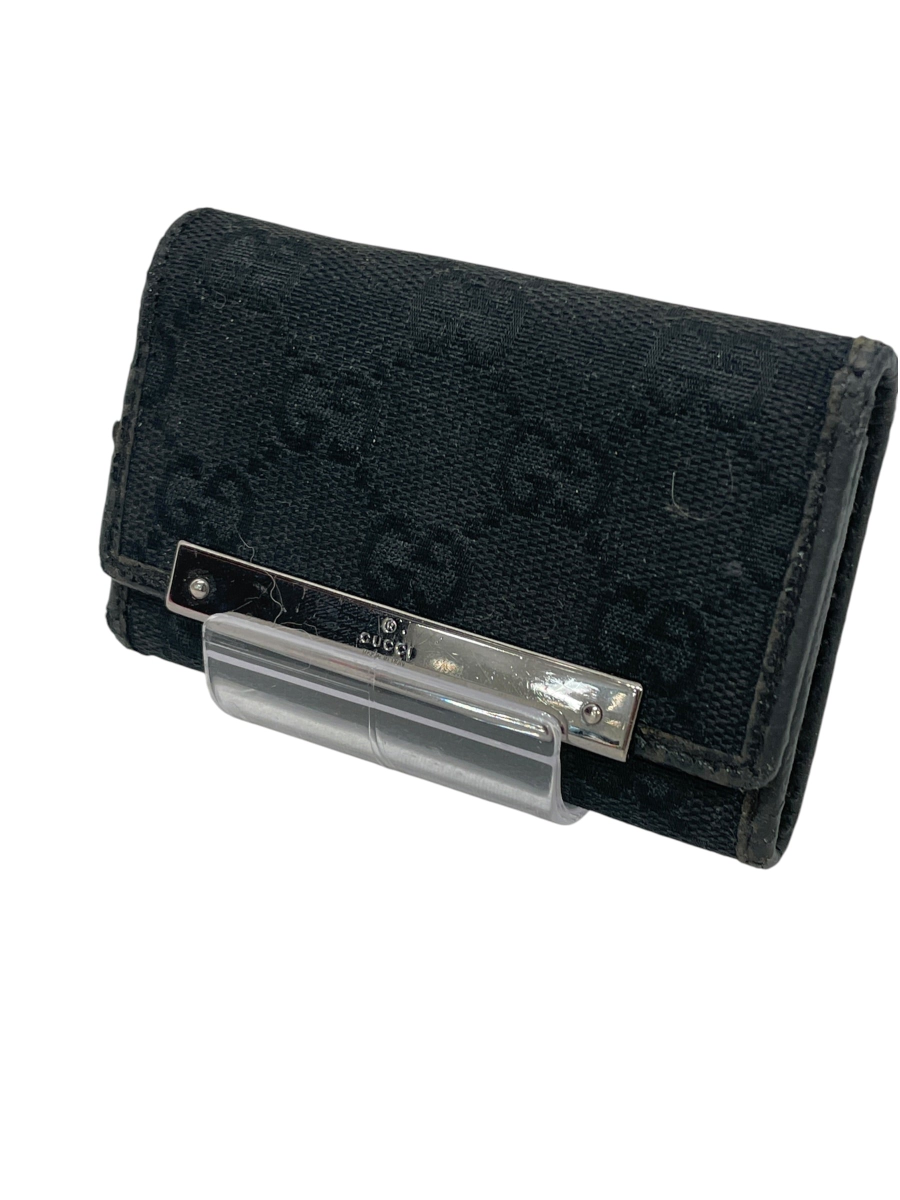 GUCCI/Key Case/Monogram/Leather/BLK/L's/GG Canvas 6-Key view 1