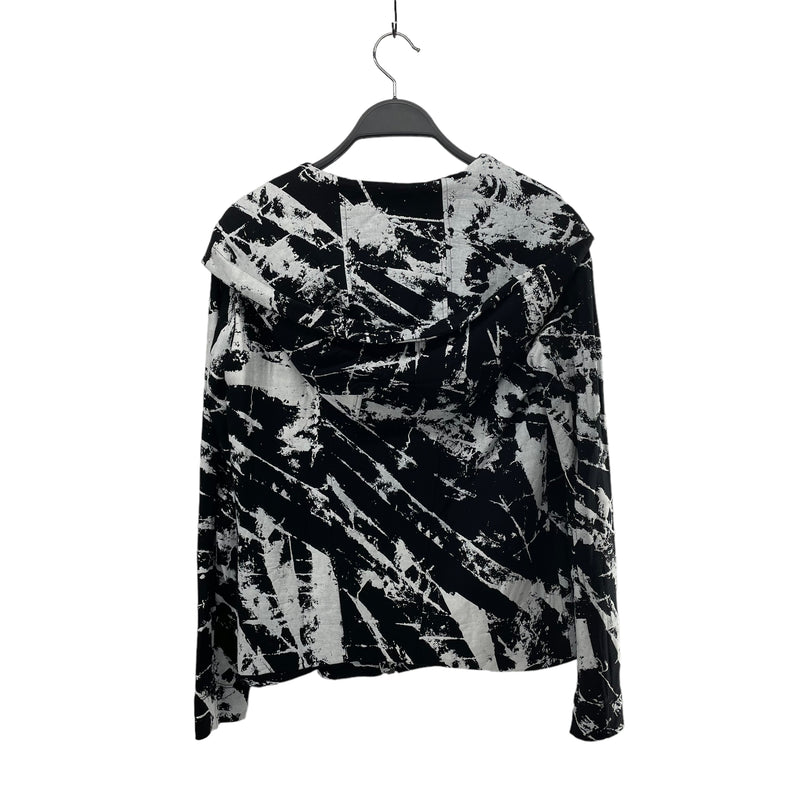 Helmut Lang/Zip Up Hoodie/S/All Over Print/Cotton/BLK/TERA ABSTRACT HOODIE
