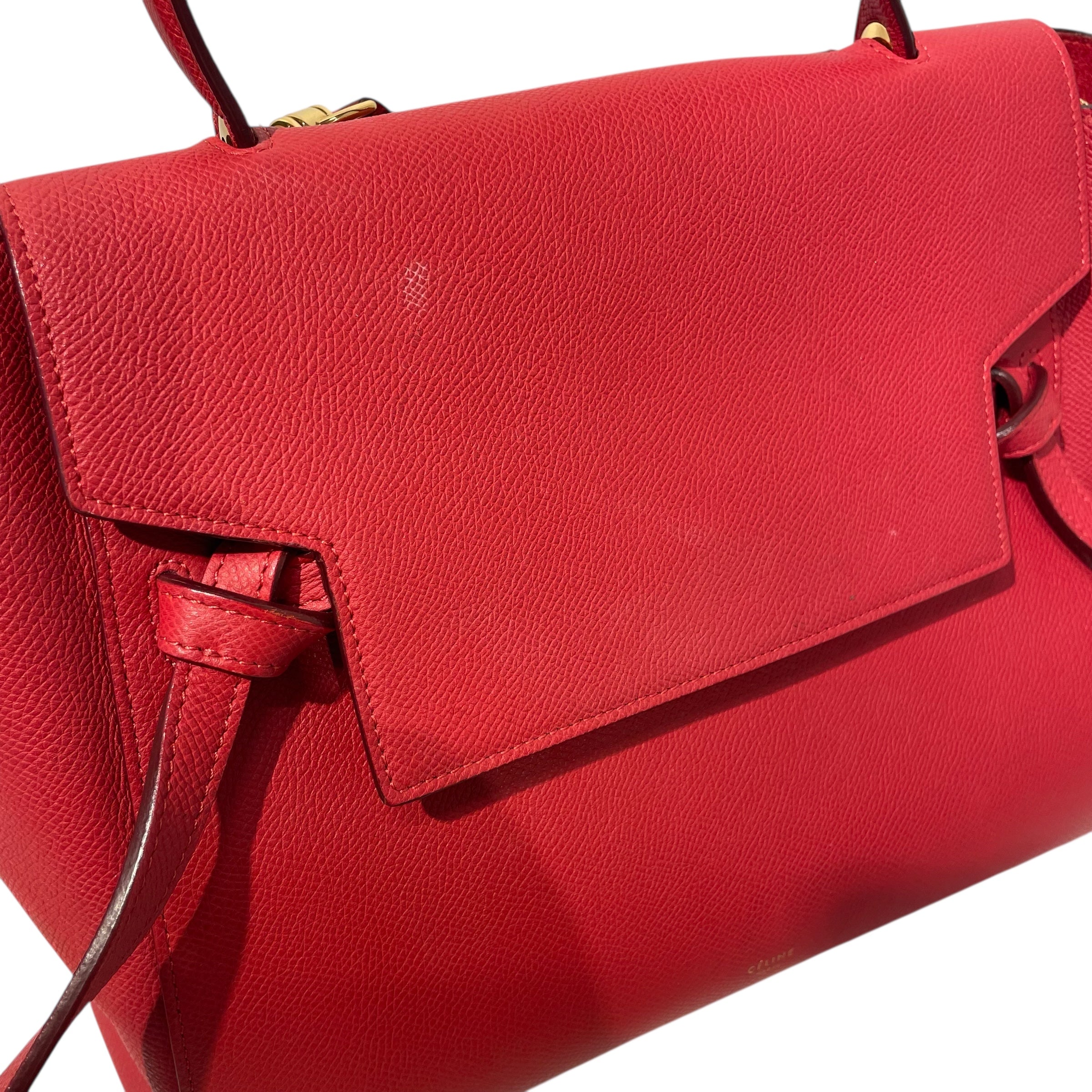 CELINE/Cross Body Bag/Leather/RED/CELINE Calfskin Bag view 8