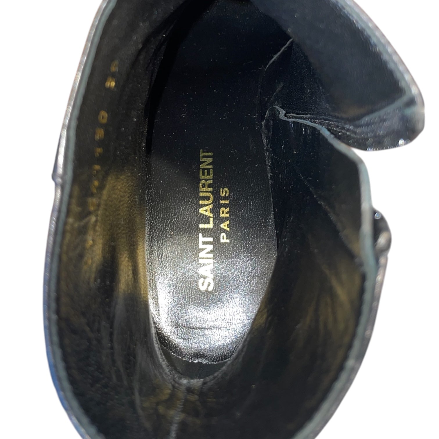 SAINT LAURENT/Boots/EU 39/Leather/BLK/YSL SMALL LOGO ON HEEL view 3