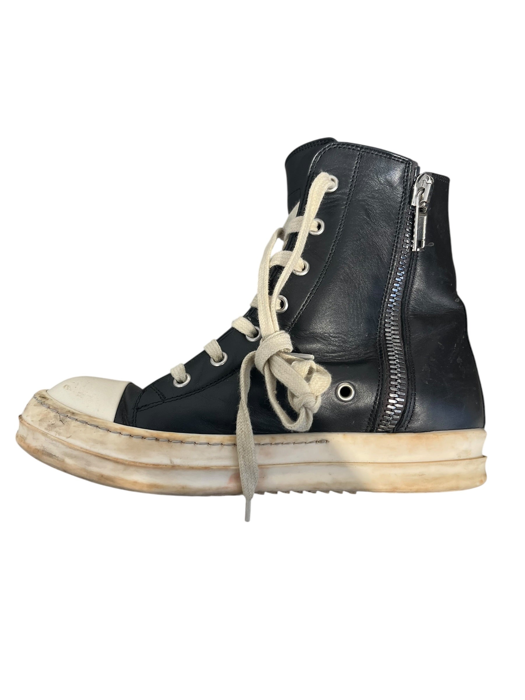 Rick Owens/Hi-Sneakers/EU 37/Leather/BLK/HEEL DRAG view 2