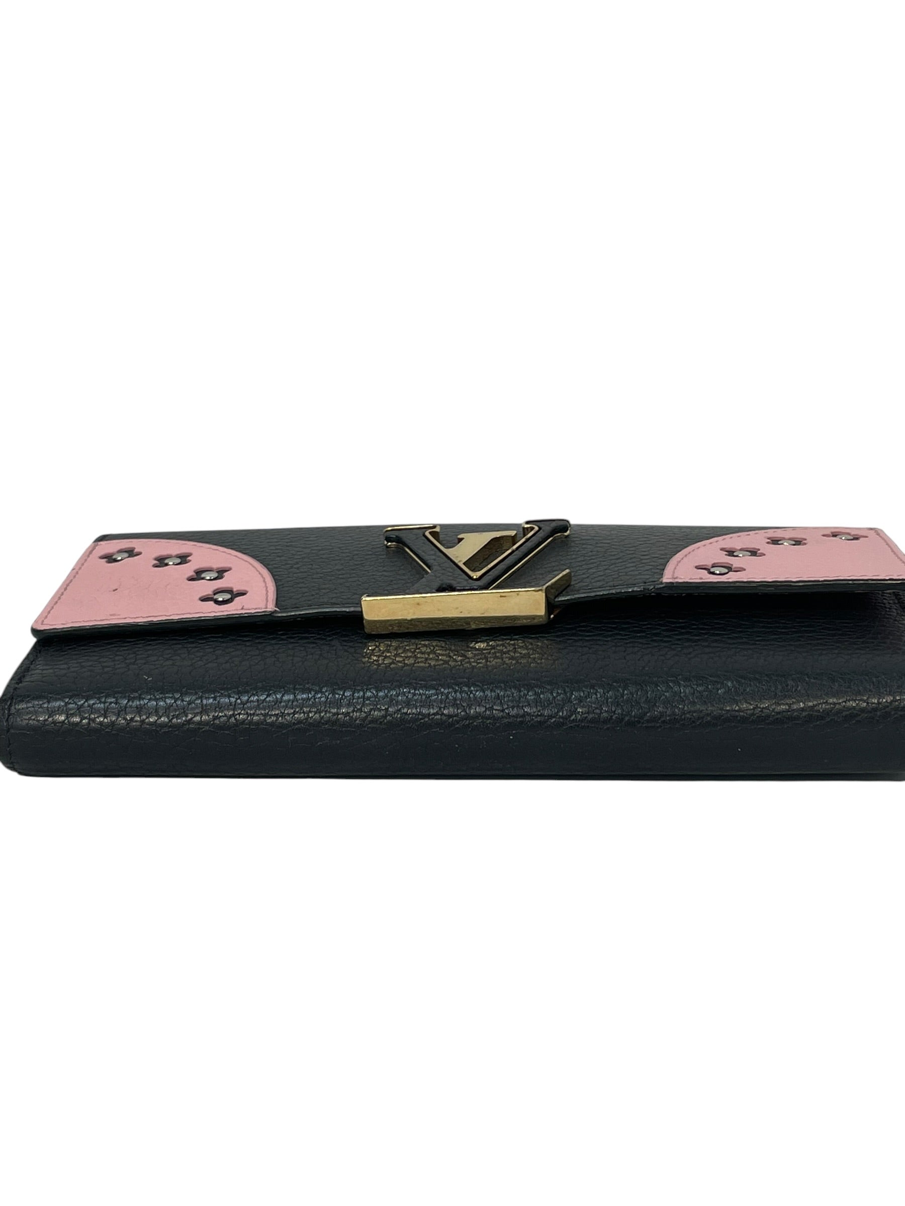 LOUIS VUITTON/Long Wallet/Leather/BLK/L's/taurillon leather capucines view 3