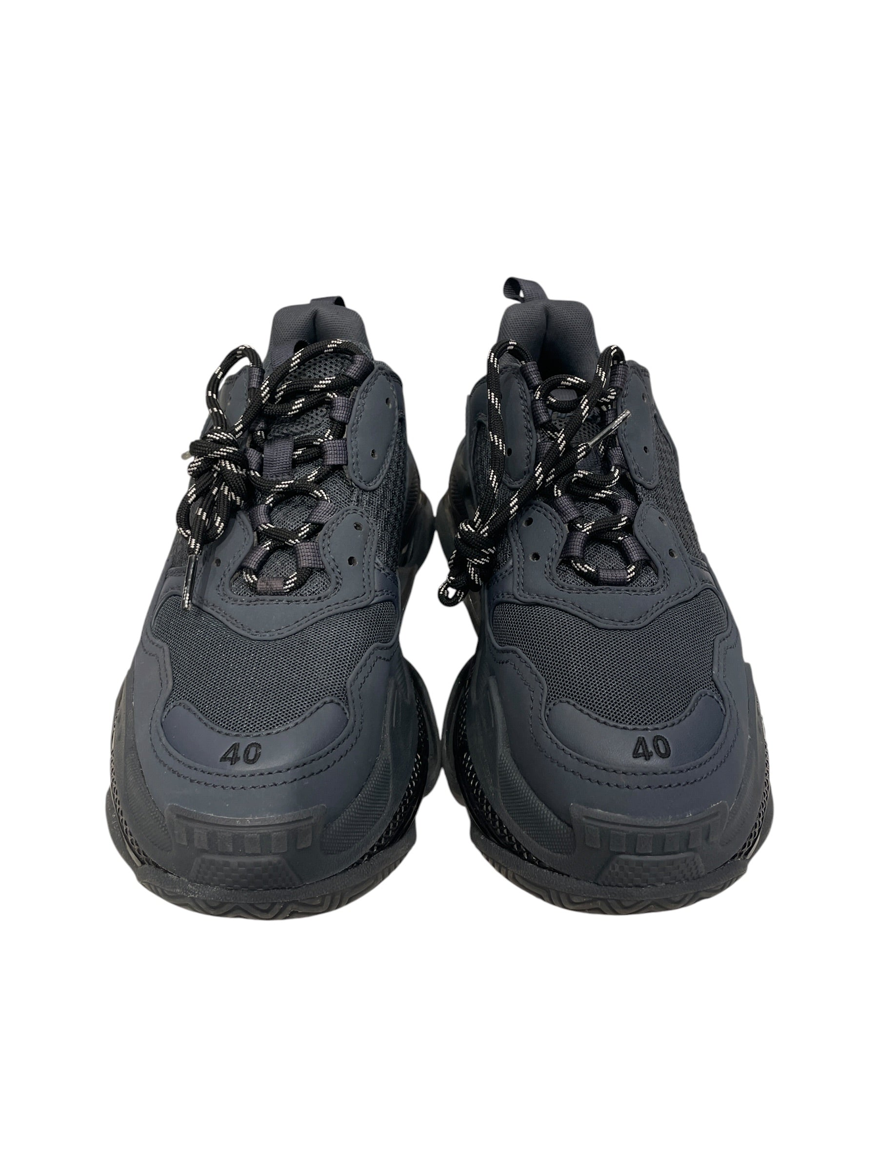BALENCIAGA/Low-Sneakers/US 10/Cotton/GRY/LEATHER FREE TAG view 3