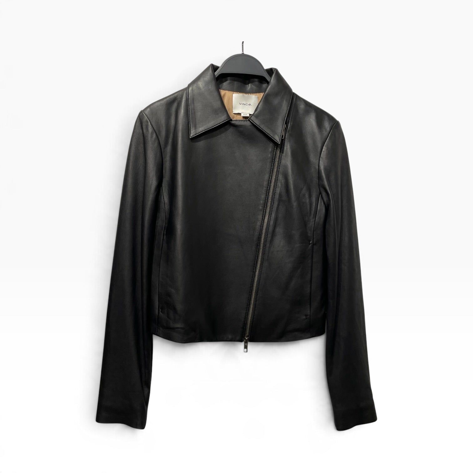 VINCE./Leather Jkt/XS/Leather/BLK/Vince, Asymmetrical Zipper view 1